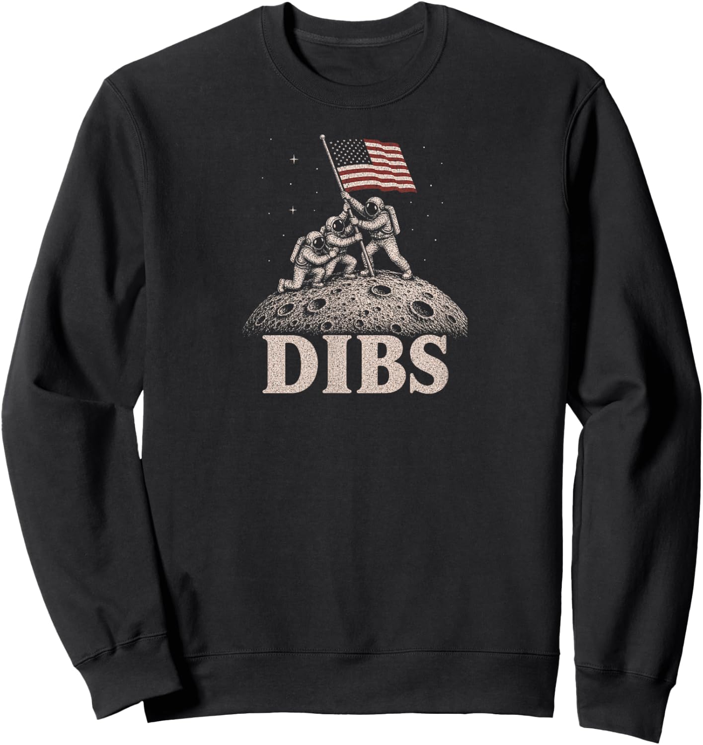 Moon Astronaut Dibs Artemis Lunar Mission Space Science Art Sweatshirt - Sweatshirt | Black