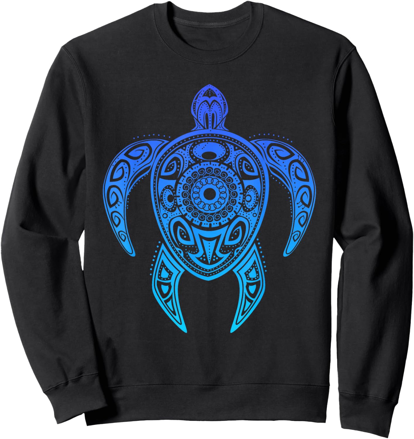 Colorful Turtle Watercolor Maori Ocean Scuba Sweatshirt - Sweatshirt | Black