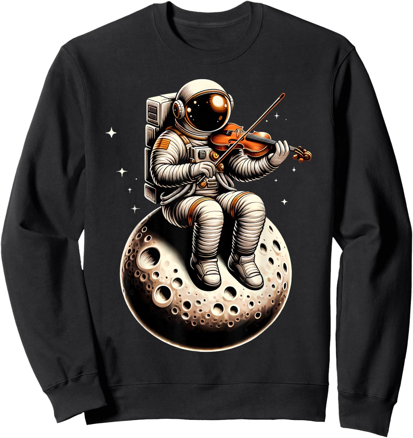 Astronaut Playing The Violin On The Moon For Children Sweatshirt - Sweatshirt | Black