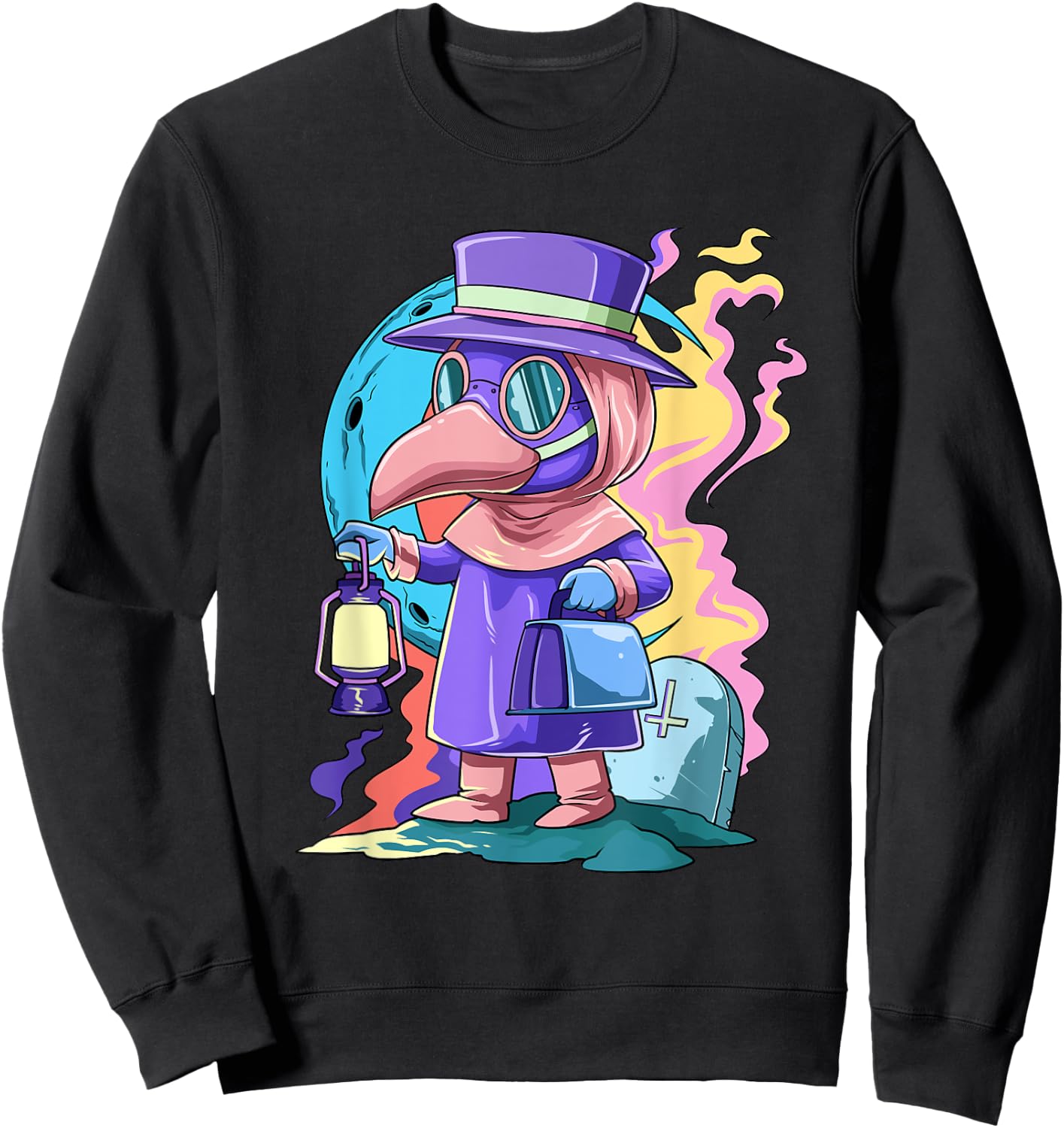 Kawaii Plague Doctor Pastel Goth Medieval Sweatshirt - Sweatshirt | Black