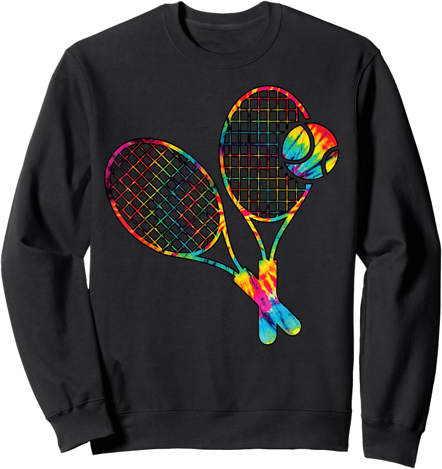 Tennis Tie Dye Rainbow Kids Boys Teenage Men Girls Cool Sweatshirt - Sweatshirt | Black