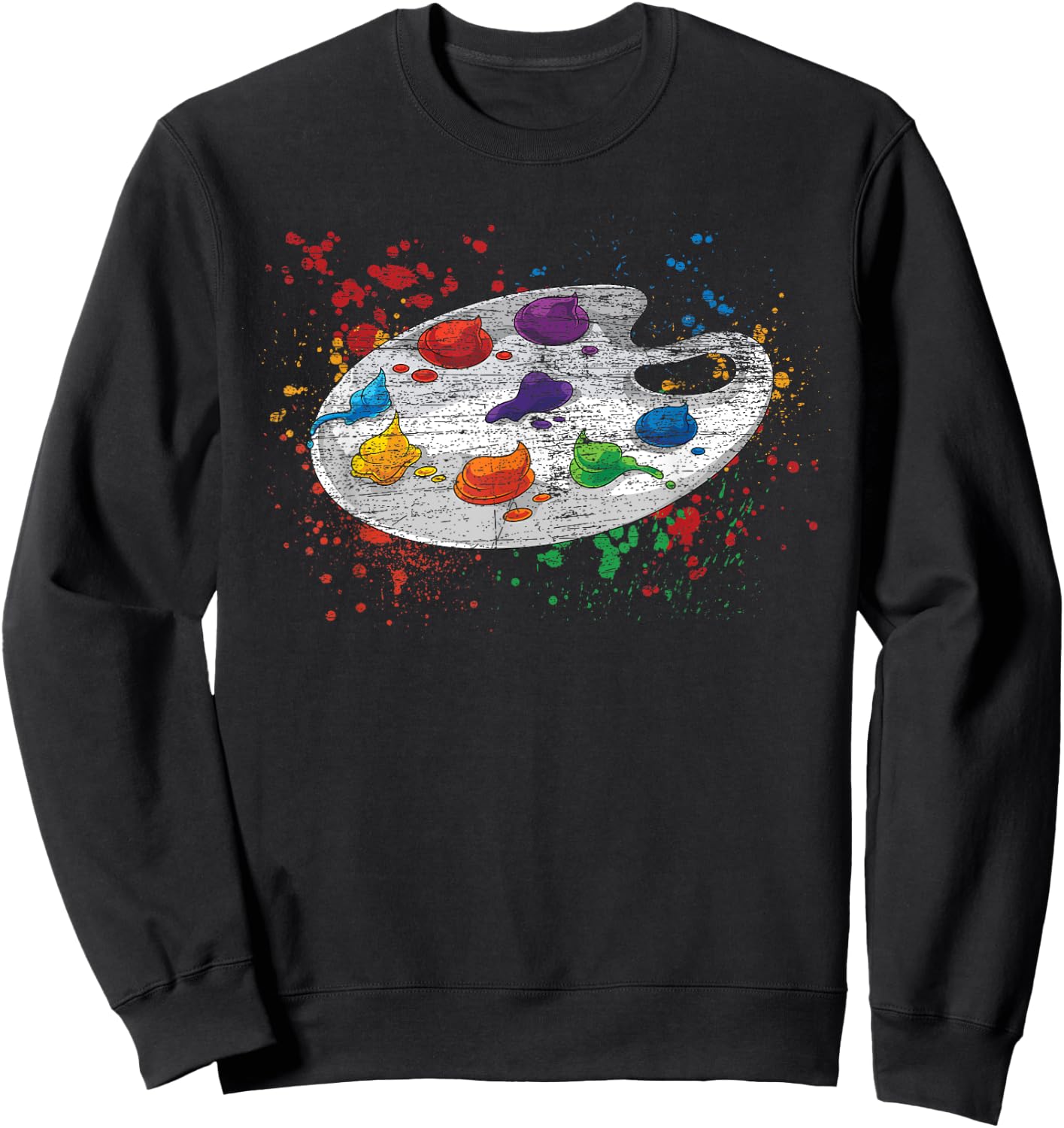 Art Painting Paint Palette Illustration Drawing Artist Sweatshirt - Sweatshirt | Black