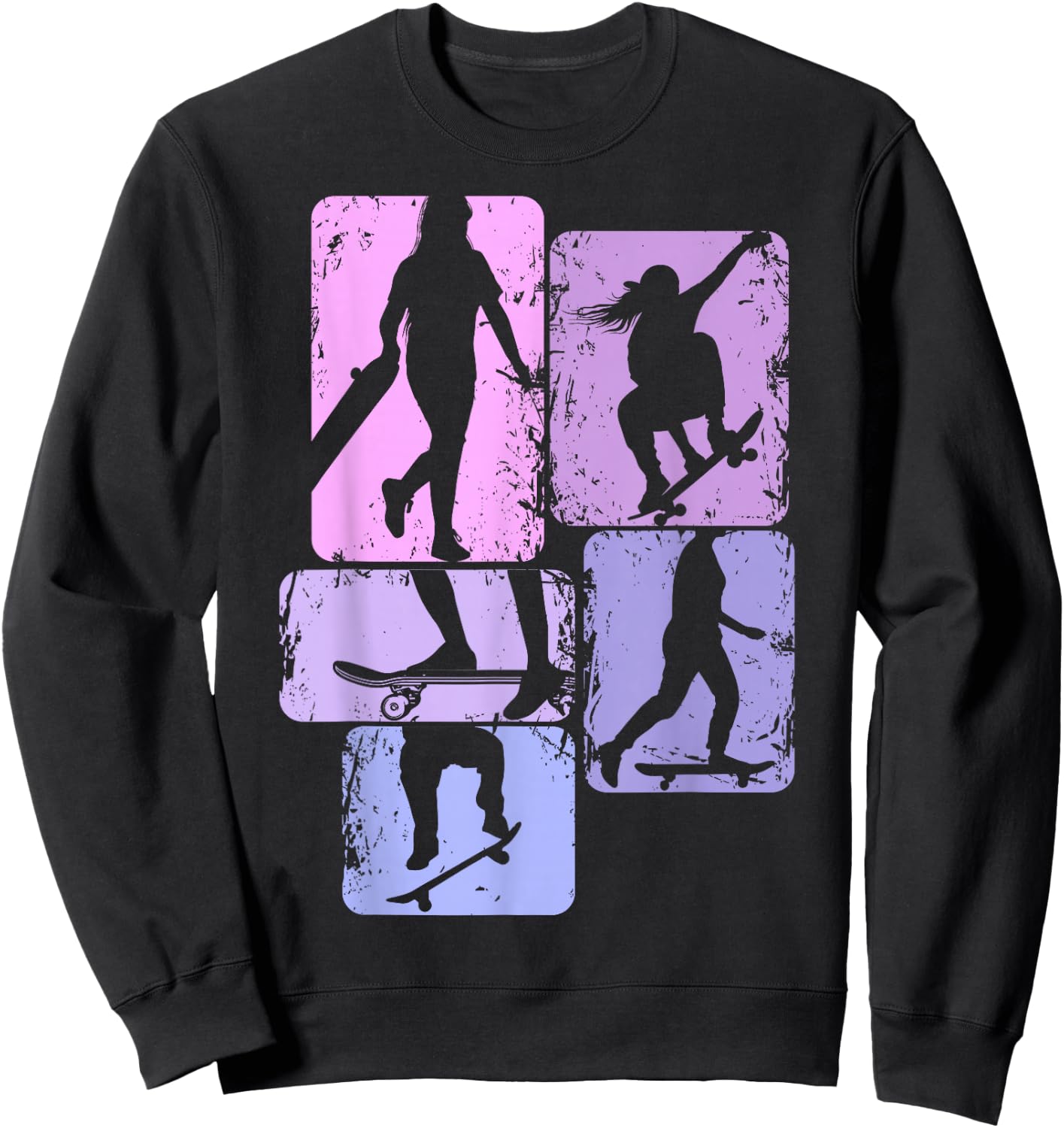 Skateboard Girl's Skater Girl Skateboard Children Sweatshirt - Sweatshirt | Black