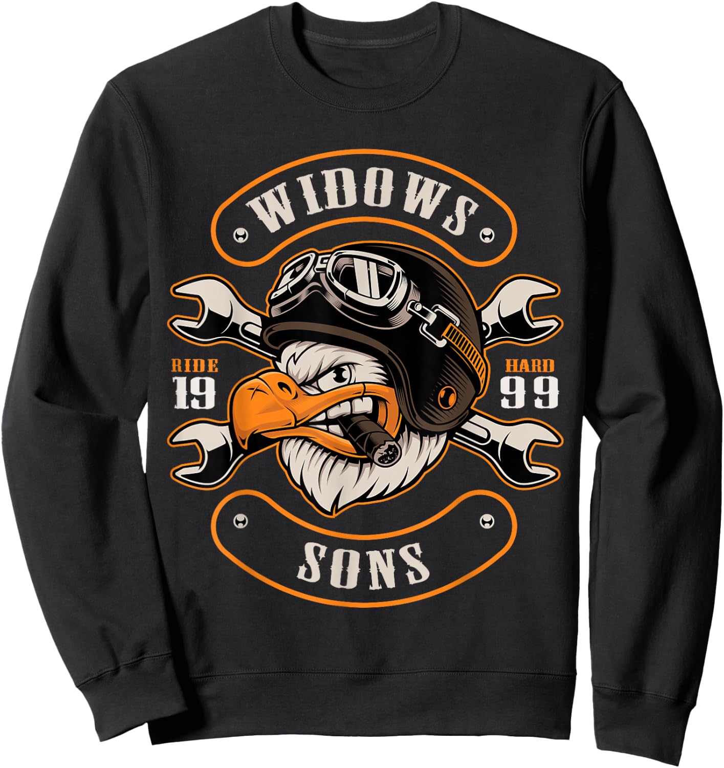Smokin' Eagle Widows Sons Masonic Sweatshirt - Sweatshirt | Black