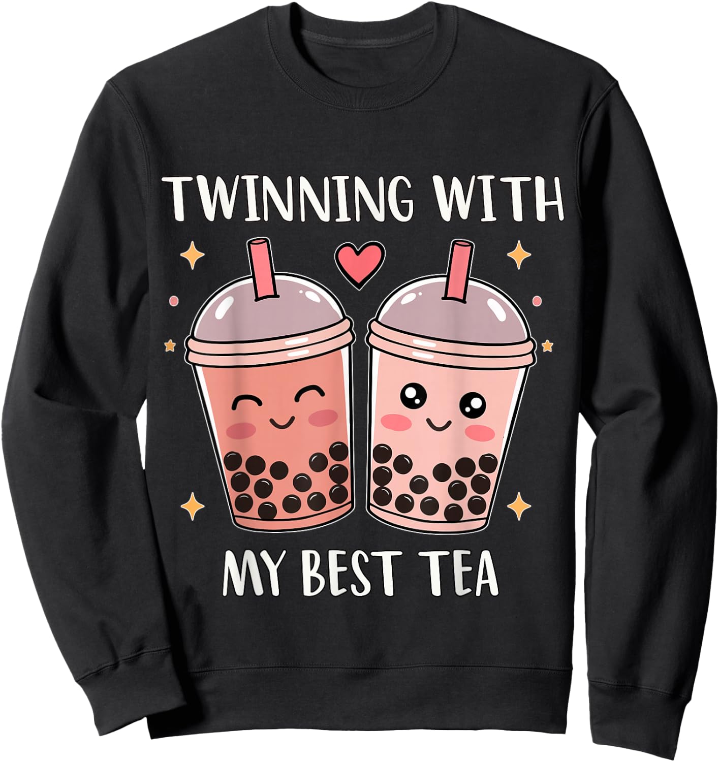 Twinning with My Bestie, Spirit Week Girls Kids Day Best Tea Sweatshirt - Sweatshirt | Black