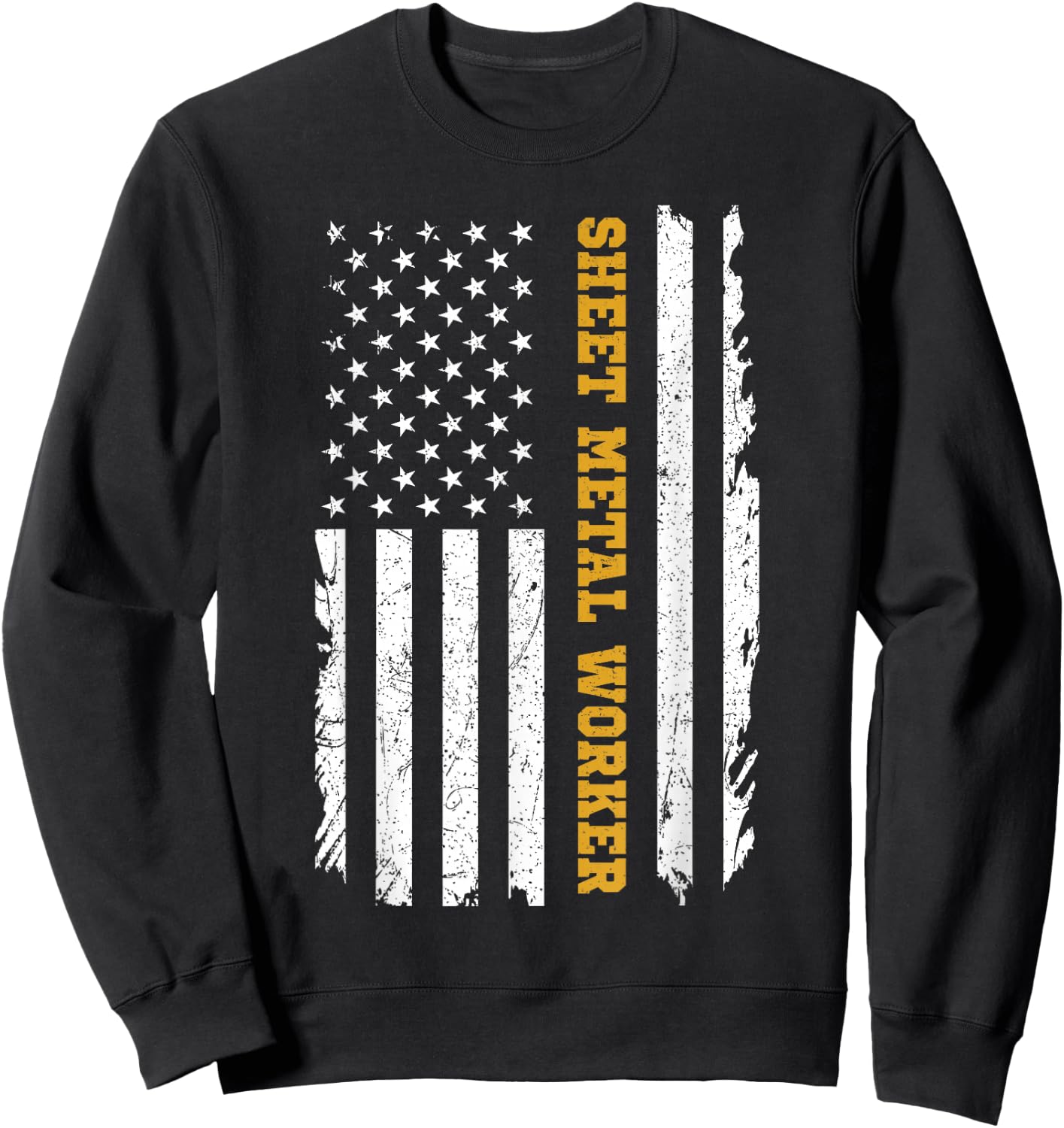 Sheet Metal Workers US Flag Sweatshirt - Sweatshirt | Black
