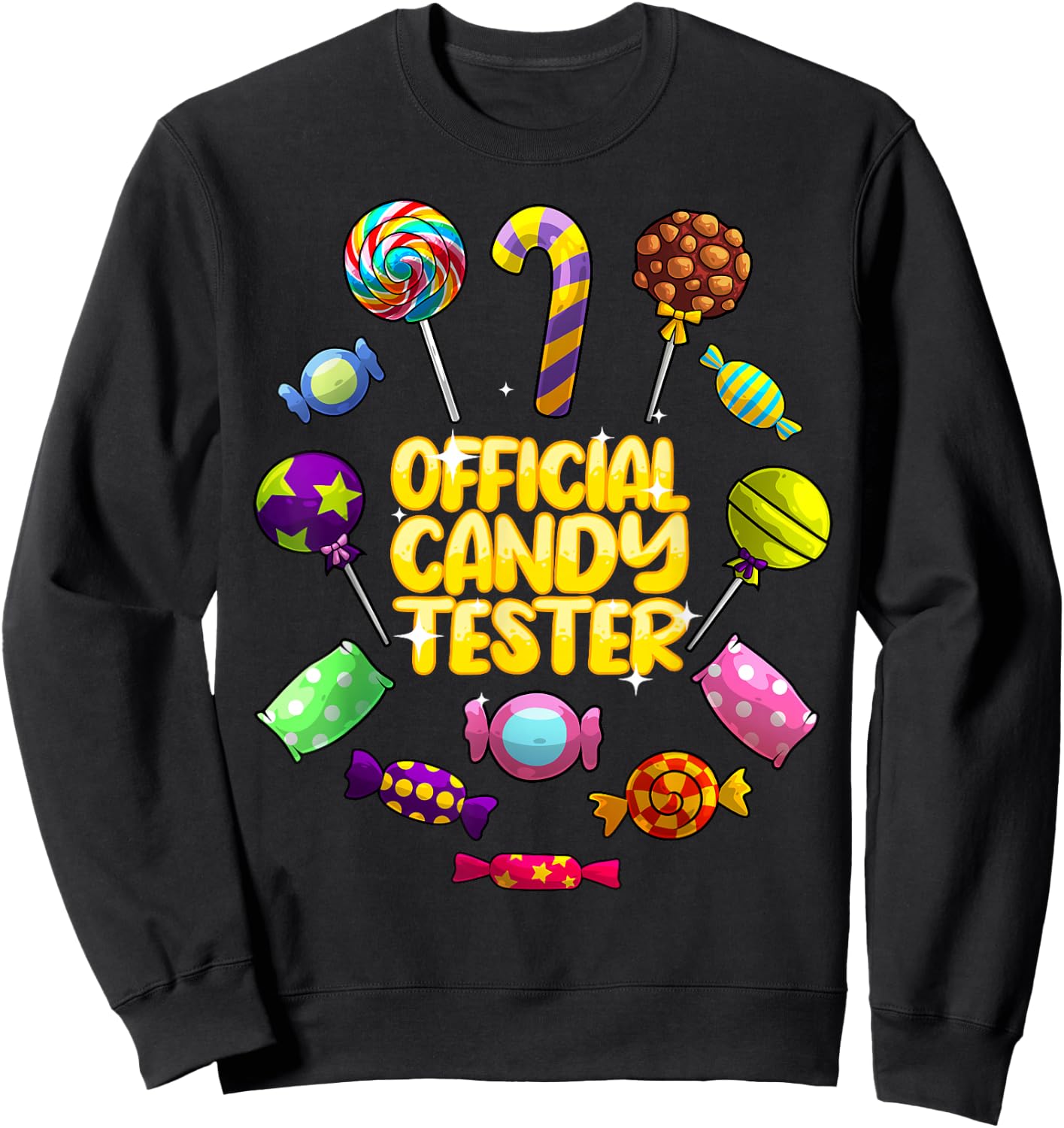 Cool Candy for Boys Girls Kids Bar Lollipop Halloween Sweets Sweatshirt - Sweatshirt | Black