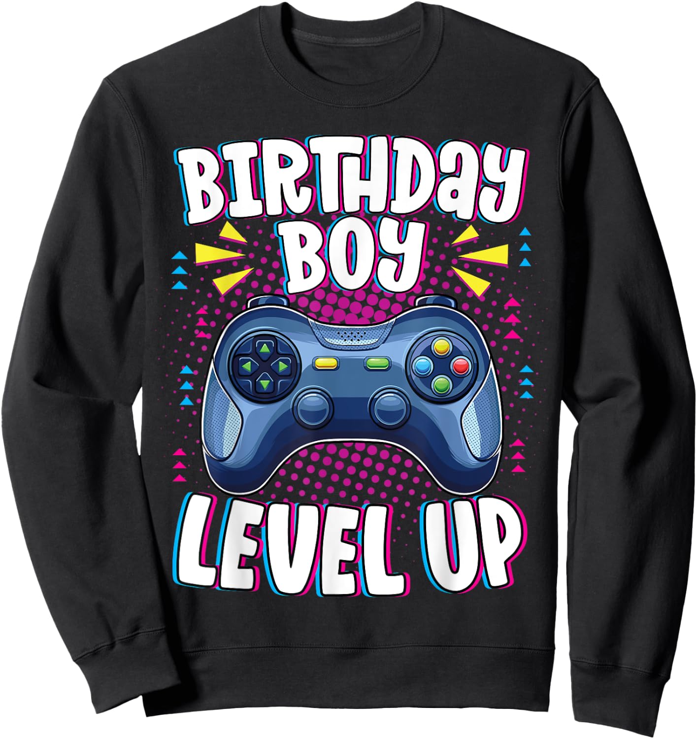 Birthday Boy Shirt Level Up Boys Matching Gamer Birthday Sweatshirt - Sweatshirt | Black