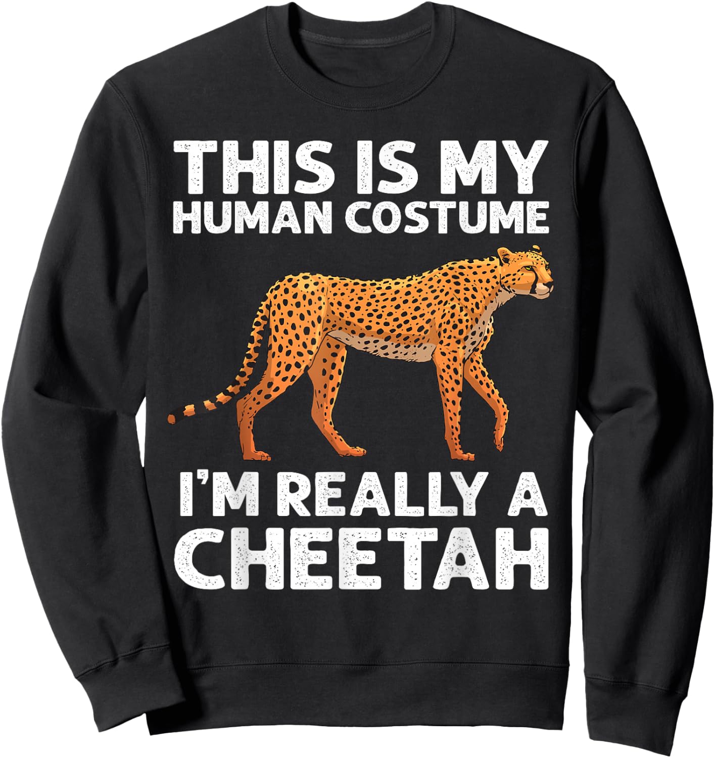 Funny Cheetah Design for Boys Girls Leopard Safari Wildlife Sweatshirt - Sweatshirt | Black
