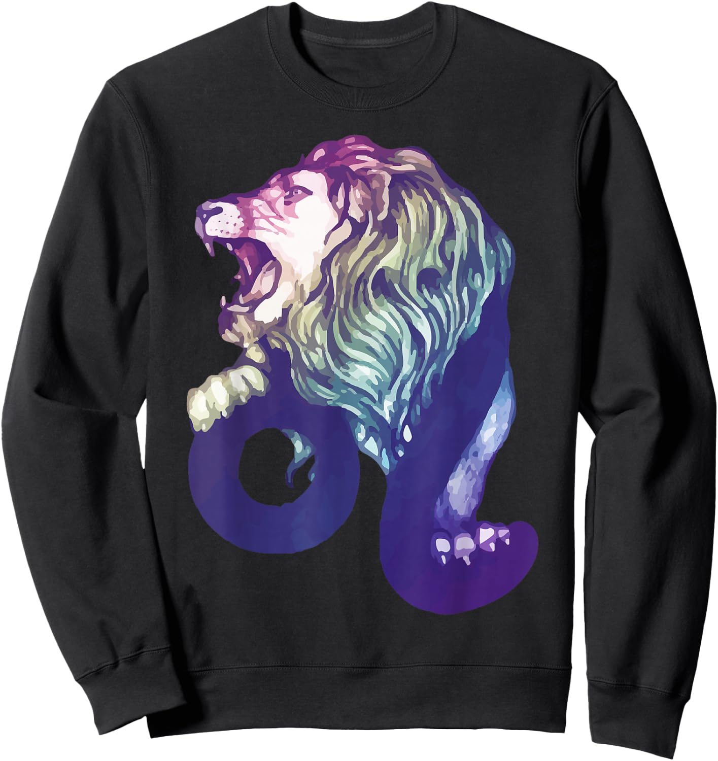 Lion Watercolour | Zodiac Sign Zodiac Sign Sweatshirt - Sweatshirt | Black