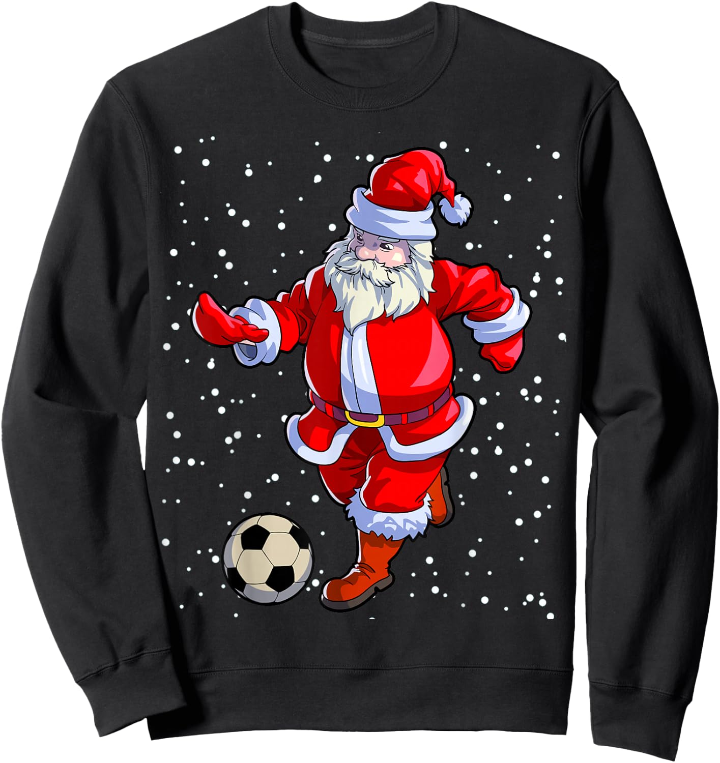 Soccer Christmas Shirt Men Kids Boys Soccer Santa Claus Sweatshirt - Sweatshirt | Black