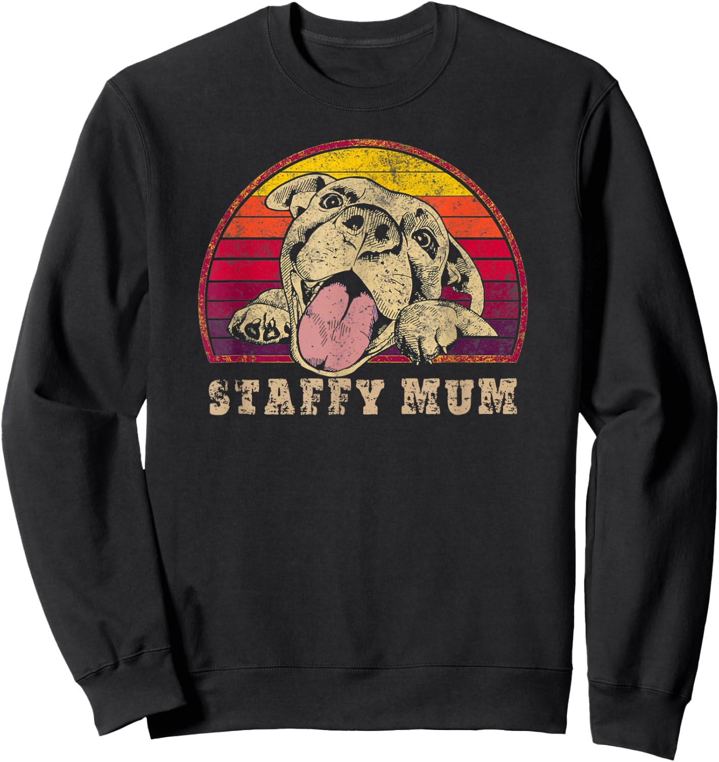 Staffy Mum - Staffy Mom - Staffy Mama - Funny Staffordshire Sweatshirt - Sweatshirt | Black