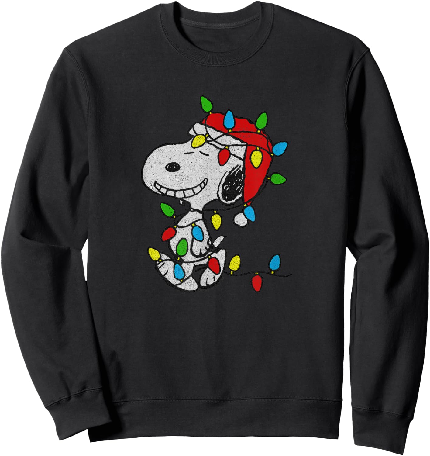 Peanuts - Christmas Snoopy X-Mas Lights Sweatshirt - Sweatshirt | Black