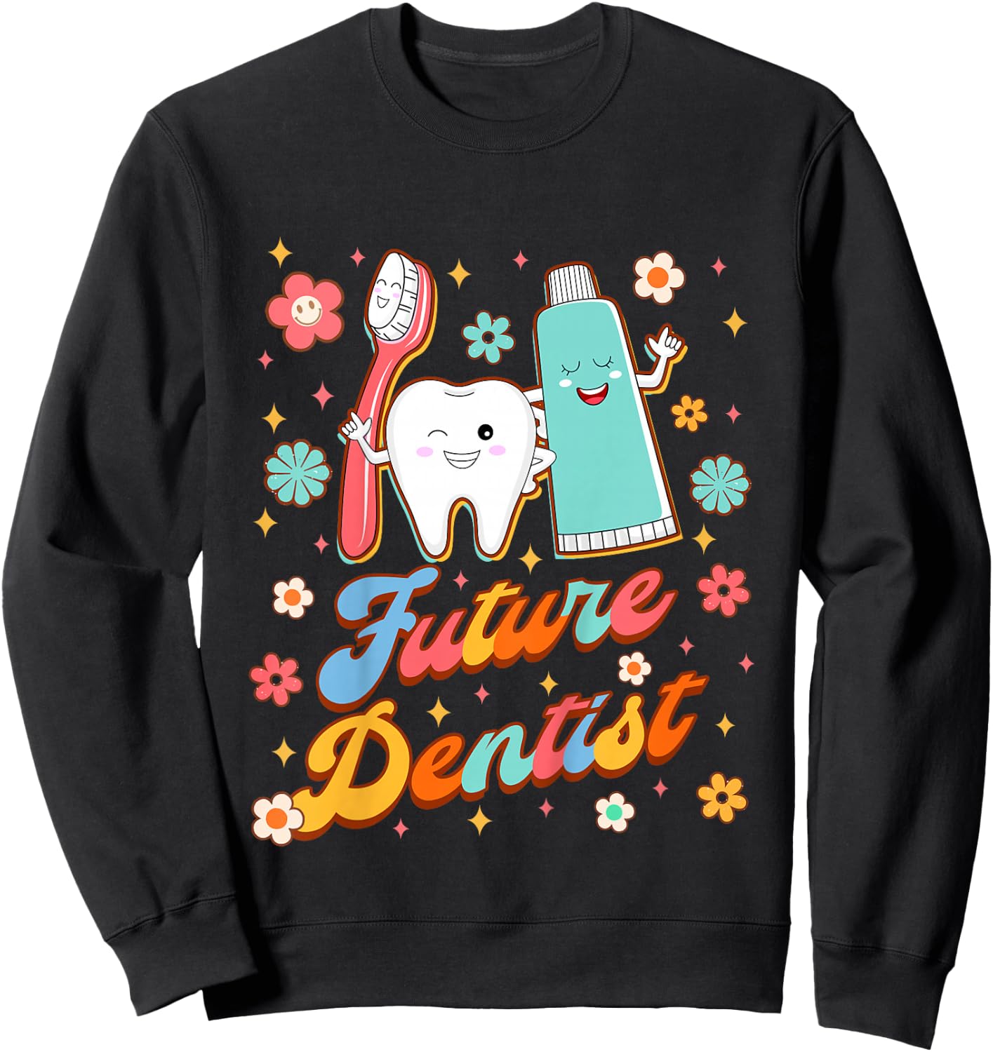 Kids Funny Baby Shower Dental Hygienist Mommy & Me Future Dentist Sweatshirt - Sweatshirt | Black