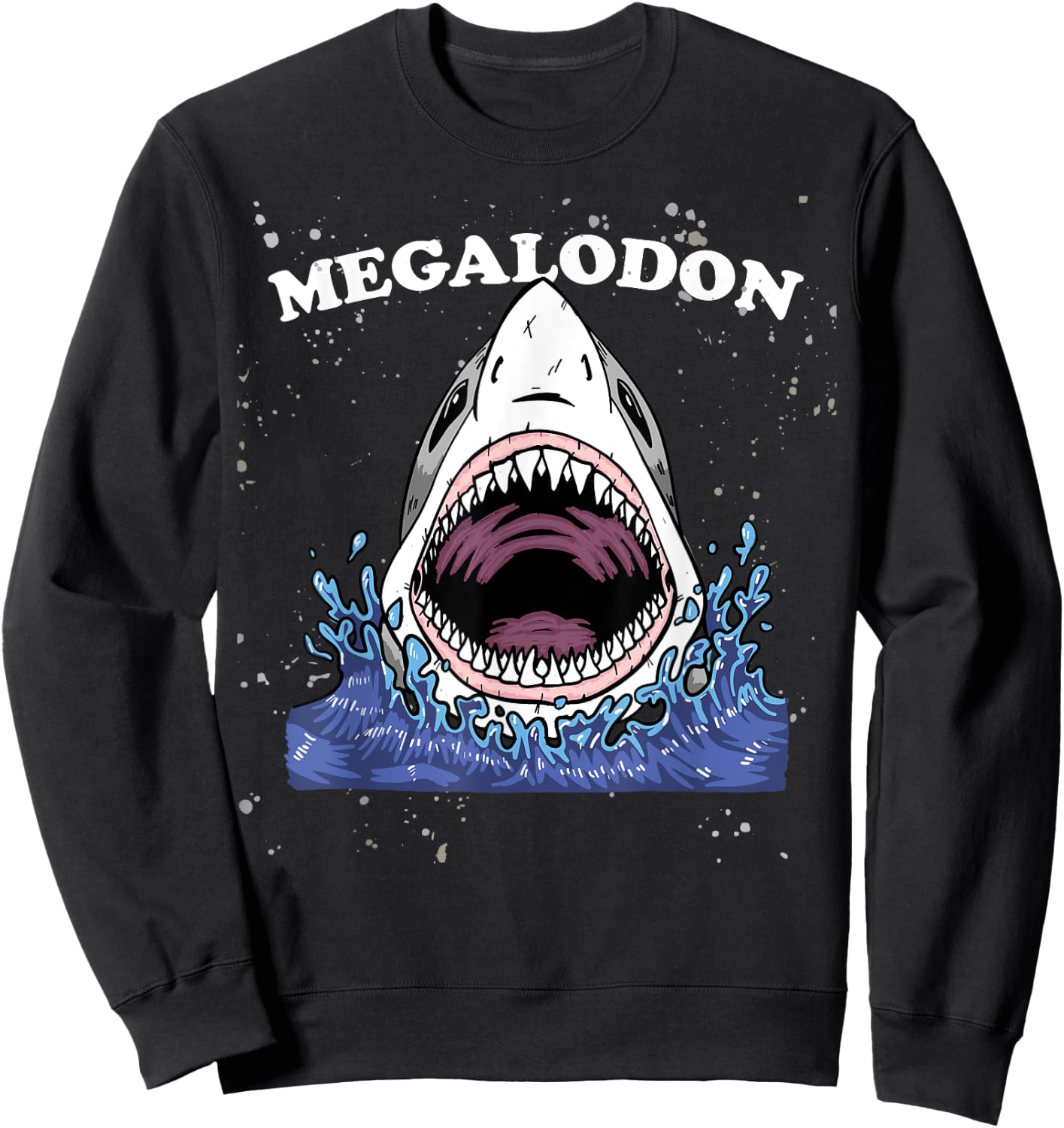 Giant Shark Megalodon Shirt Monster Retro Shark for Kids Sweatshirt - Sweatshirt | Black