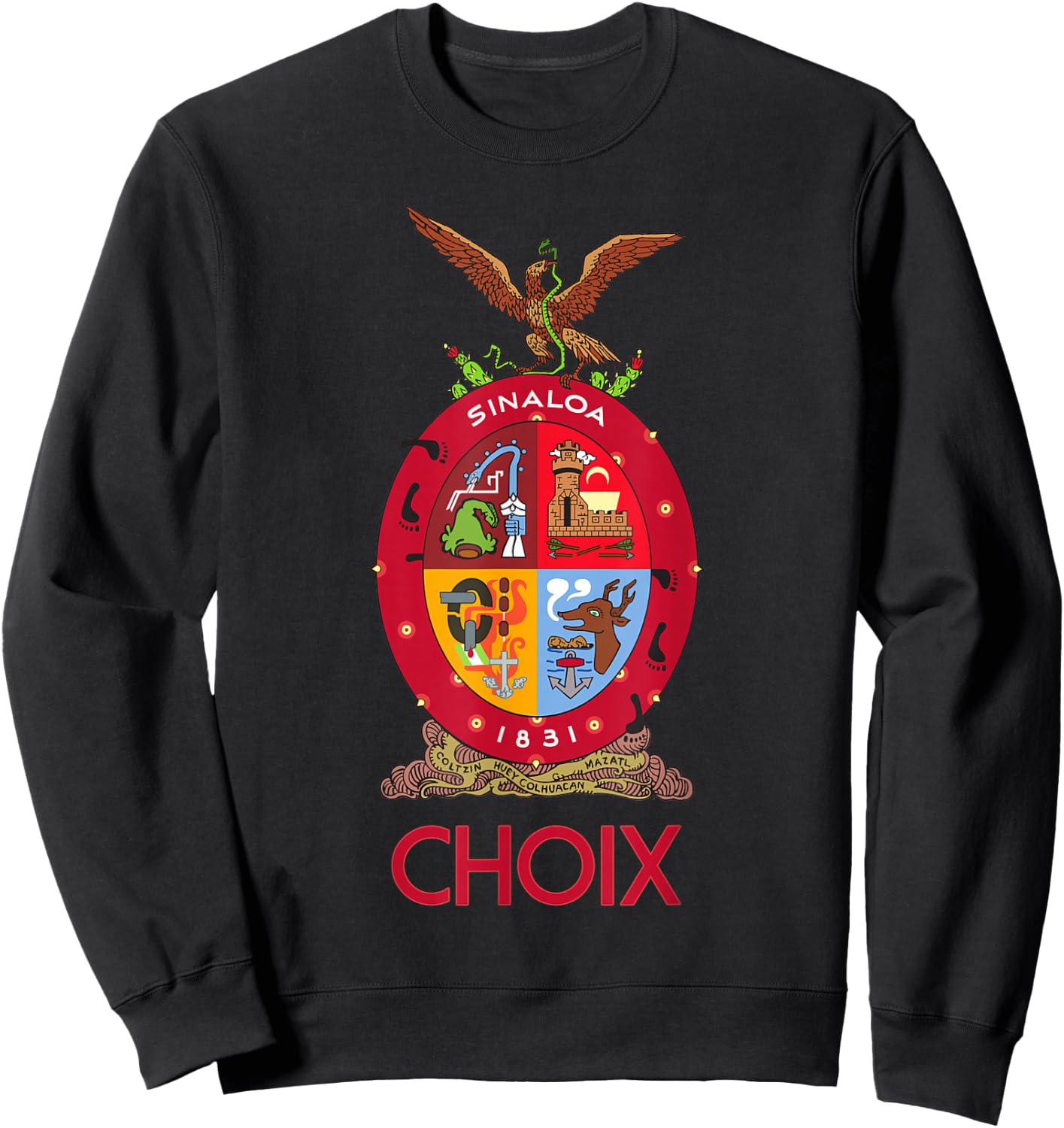 Choix Sinaloa Estado De Mexico Escudo Eagle Aguila Sweatshirt - Sweatshirt | Black