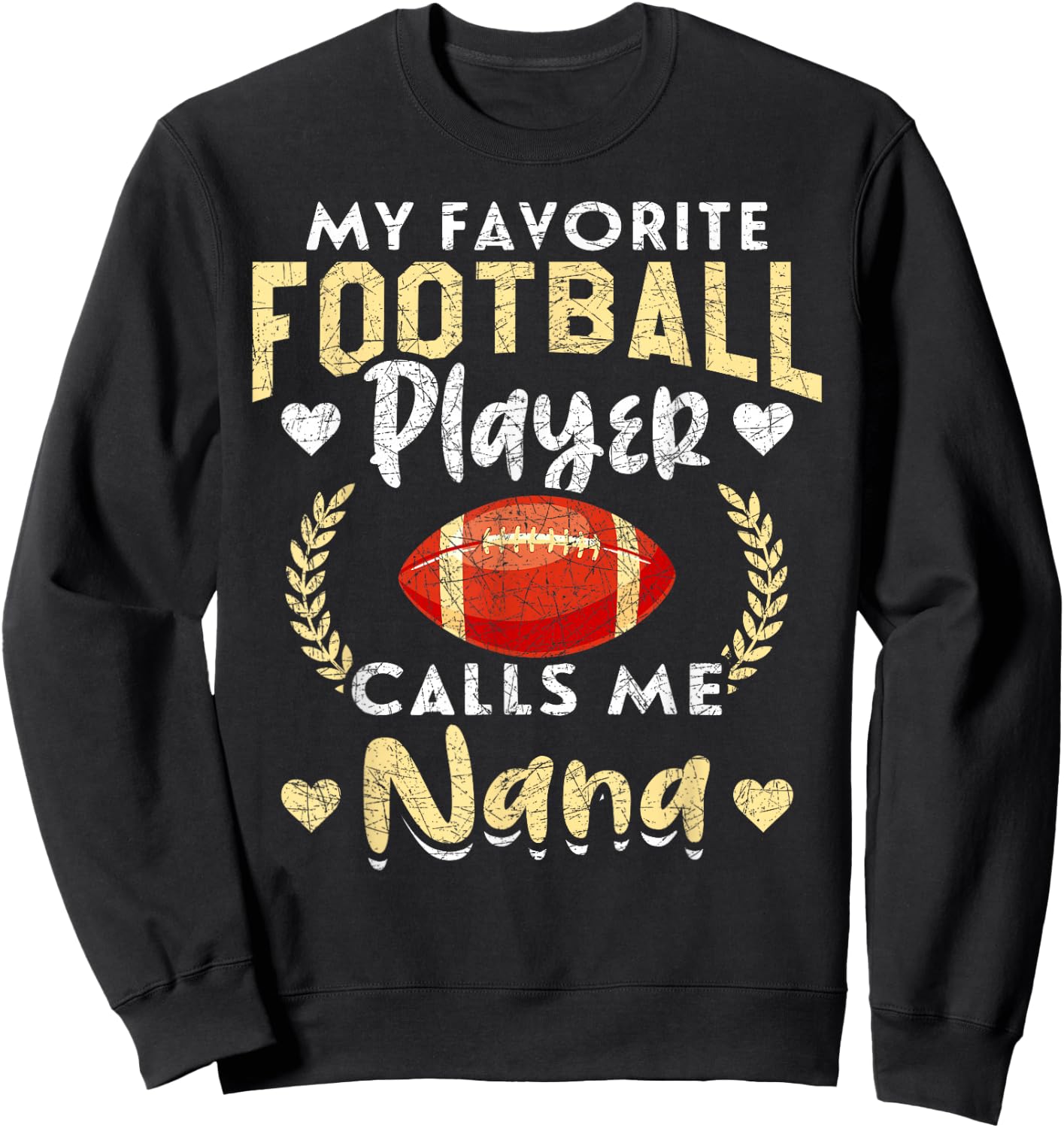 Funny Retired Football Player Grandma Nana American Football Sweatshirt - Sweatshirt | Black