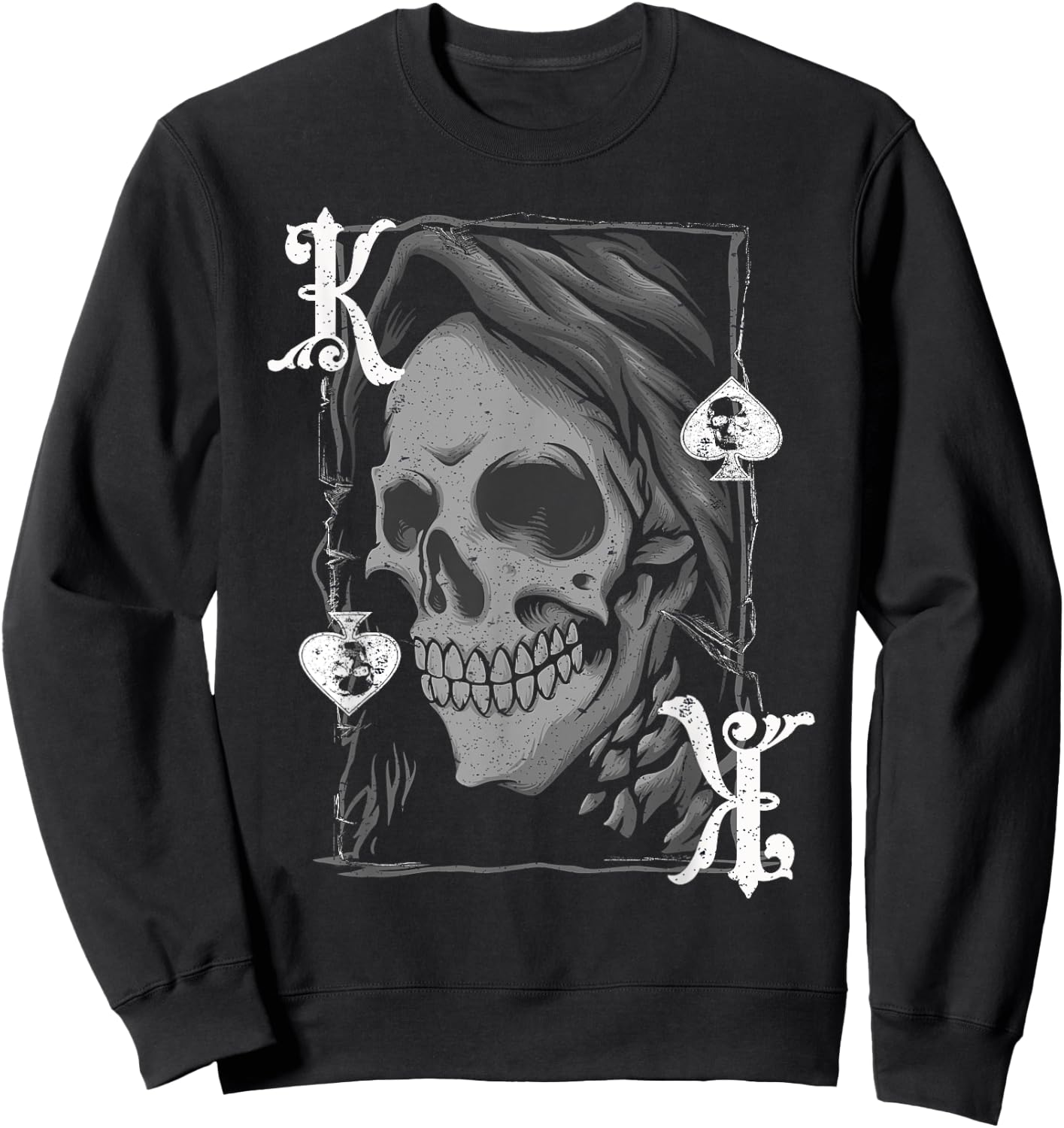 King Of Spades Grim Reaper - Vintage Poker Design Sweatshirt - Sweatshirt | Black