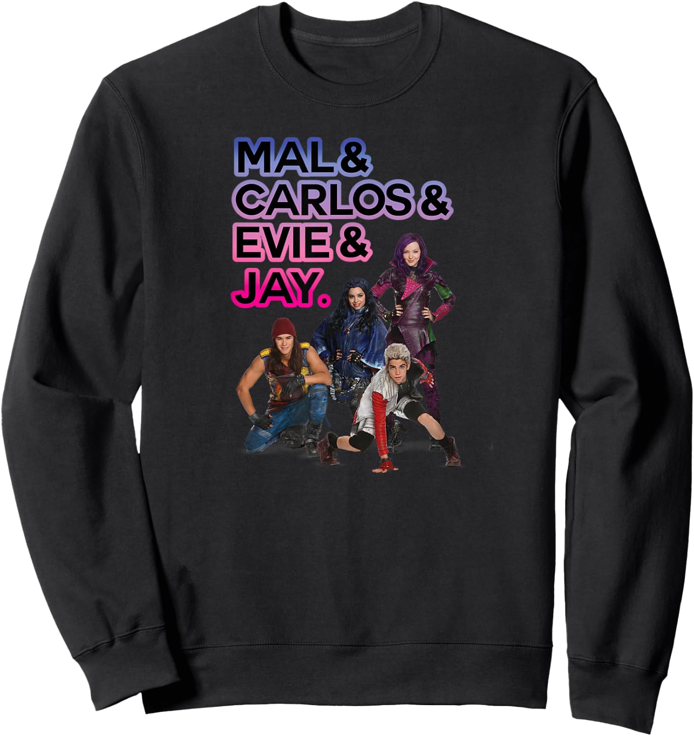 Descendants - Mal, Carlos, Evie, & Jay. Sweatshirt - Sweatshirt | Black