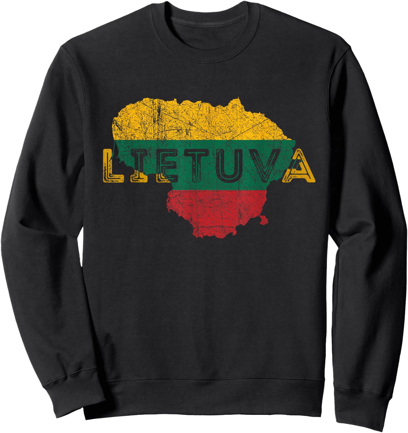 Lithuania Map & Flag Souvenir - Lithuanian Lietuva Souvenir Sweatshirt - Sweatshirt | Black