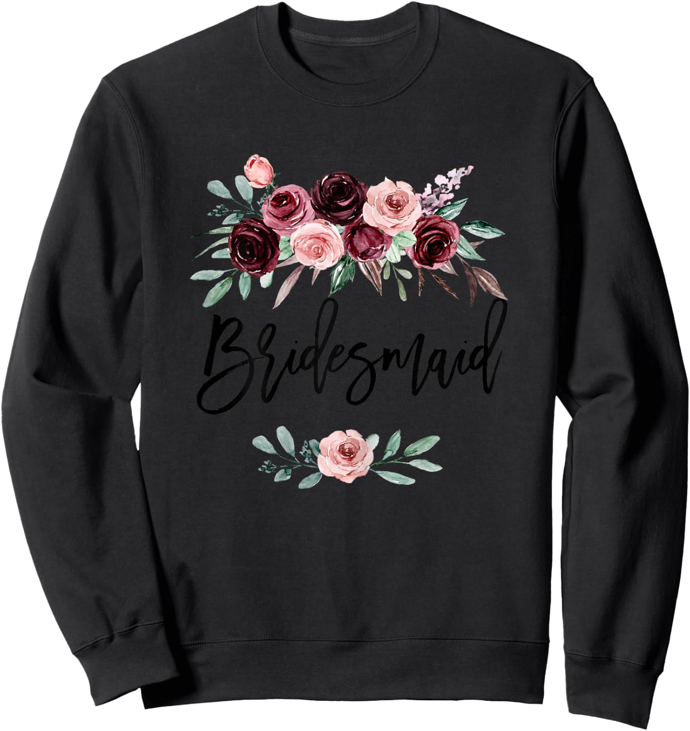 Bridesmaid Bride Bestie Bridal Shower Maid of Honor Wedding Sweatshirt - Sweatshirt | Black