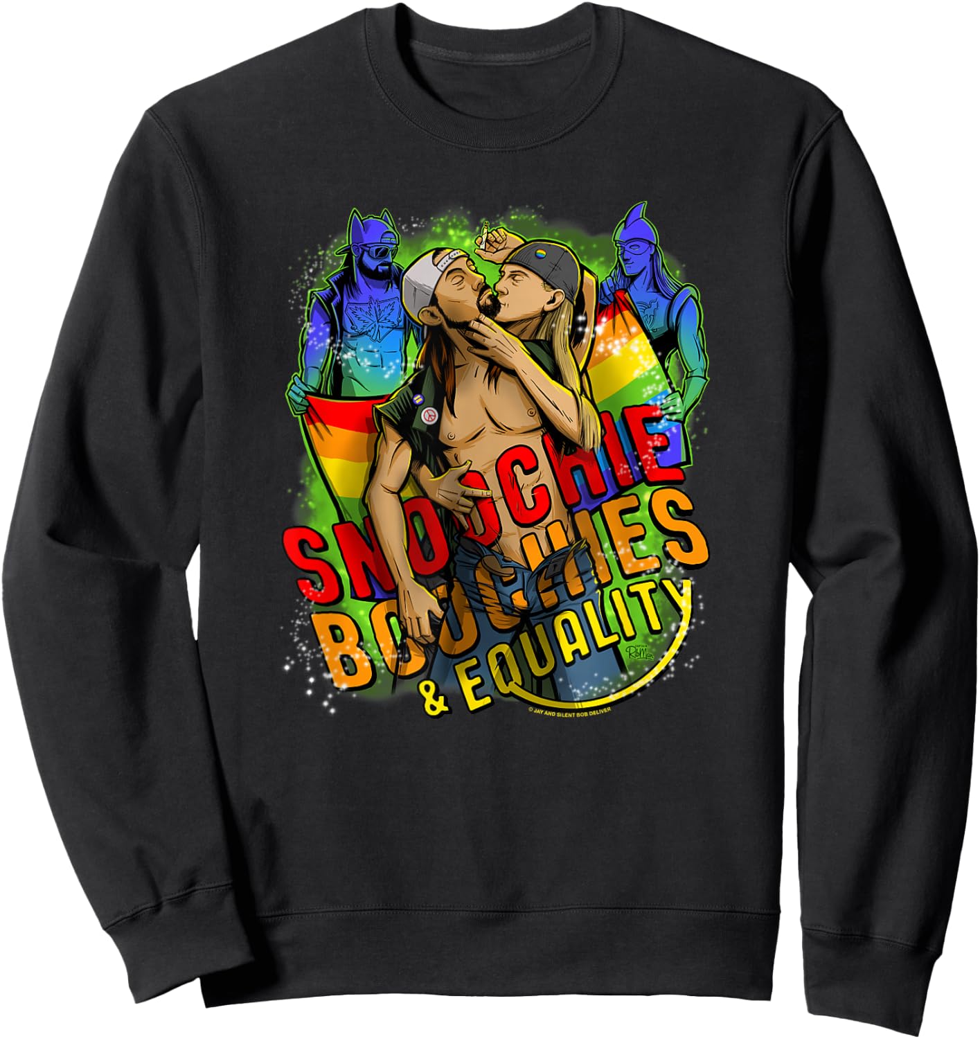 Jay and Silent Bob Pride Snoochie Boochies & Equality Sweatshirt - Sweatshirt | Black