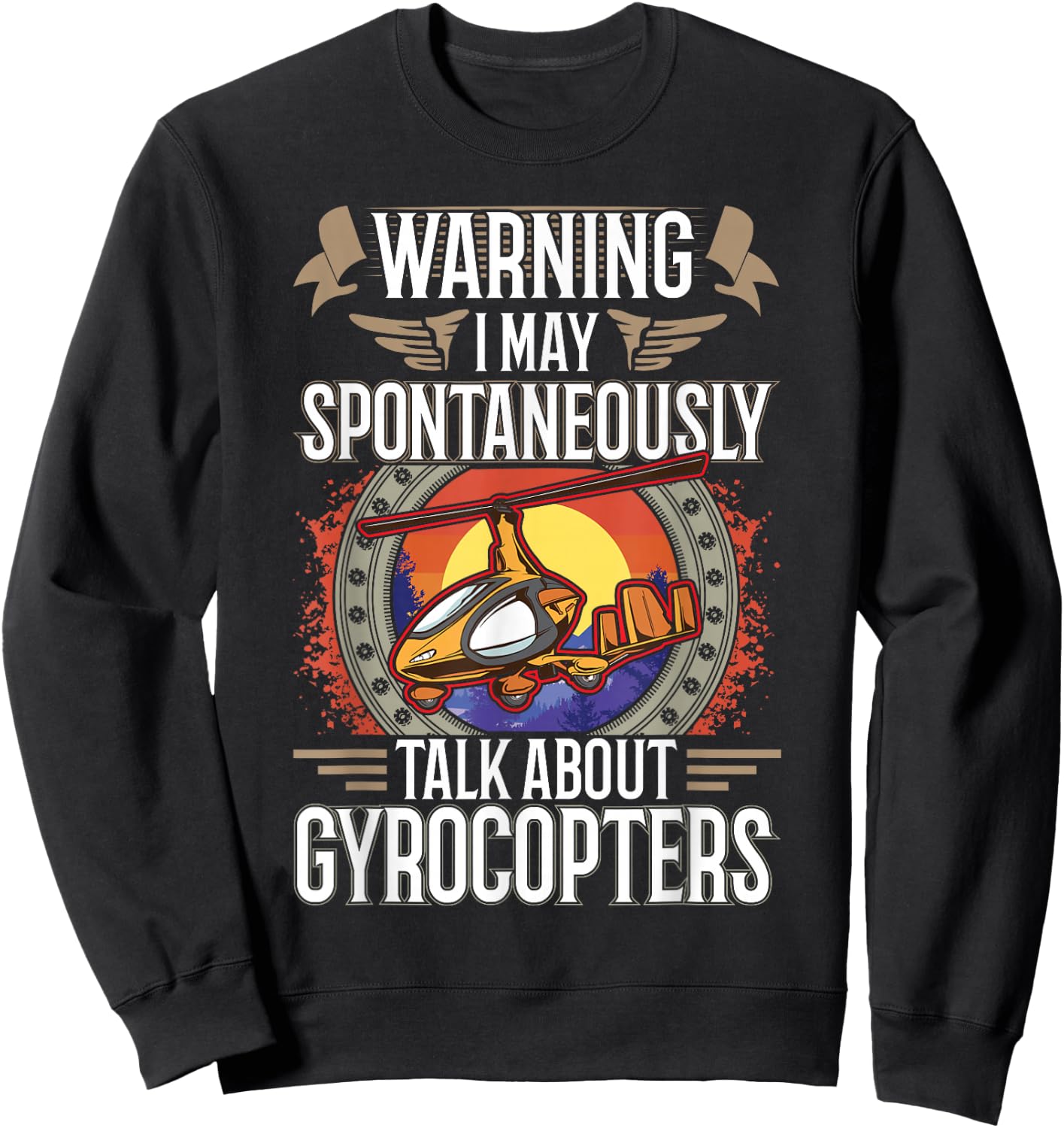 Gyrocopter Autogyro Gyrocopter Sweatshirt - Sweatshirt | Black