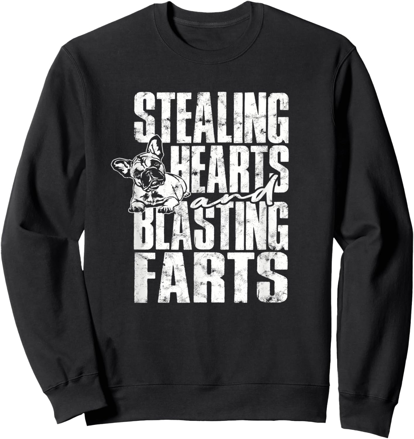 Stealing hearts and blasting farts - cute dog Men Women Sweatshirt - Sweatshirt | Black