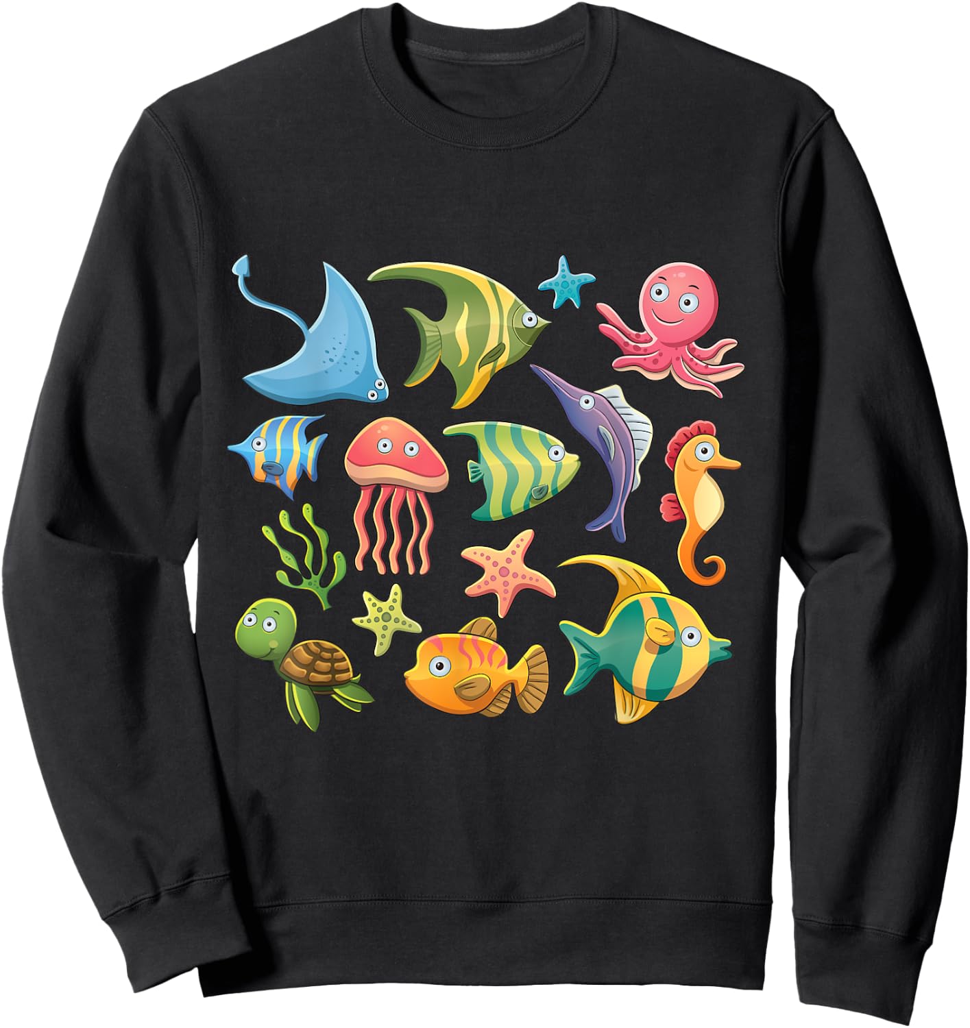 Sea animal shirt for girls, Sea animal for kids and women Sweatshirt - Sweatshirt | Black