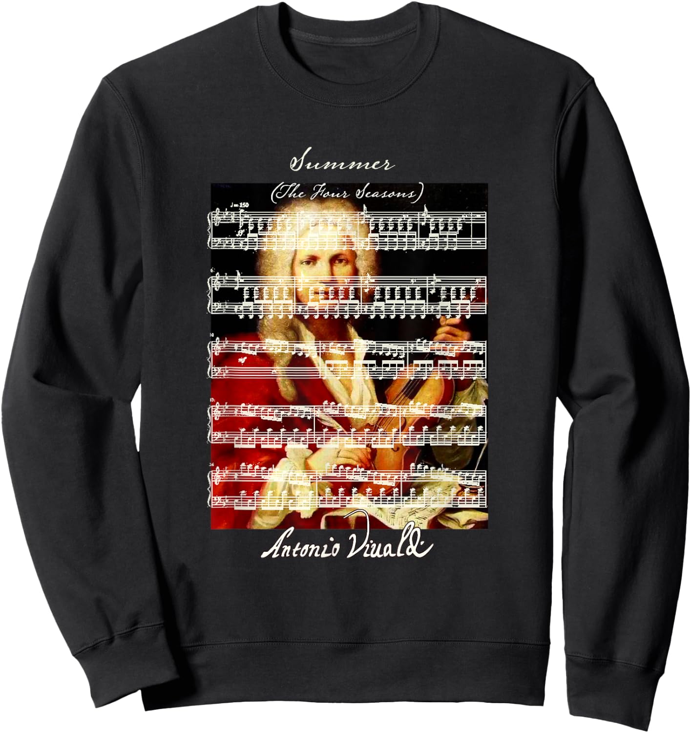 Summer Four Vivaldi Seasons Portrait, Signature Violin Music Women Kids Sweatshirt - Sweatshirt | Black