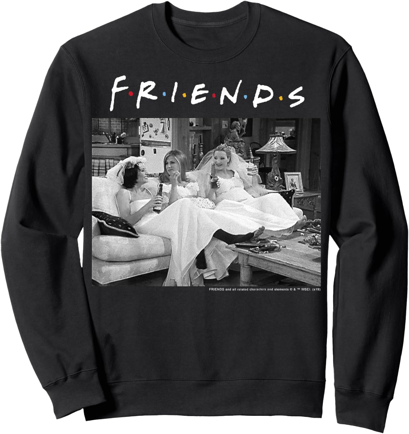 Friends Wedding Gowns Black & White Portrait Sweatshirt - Sweatshirt | Black