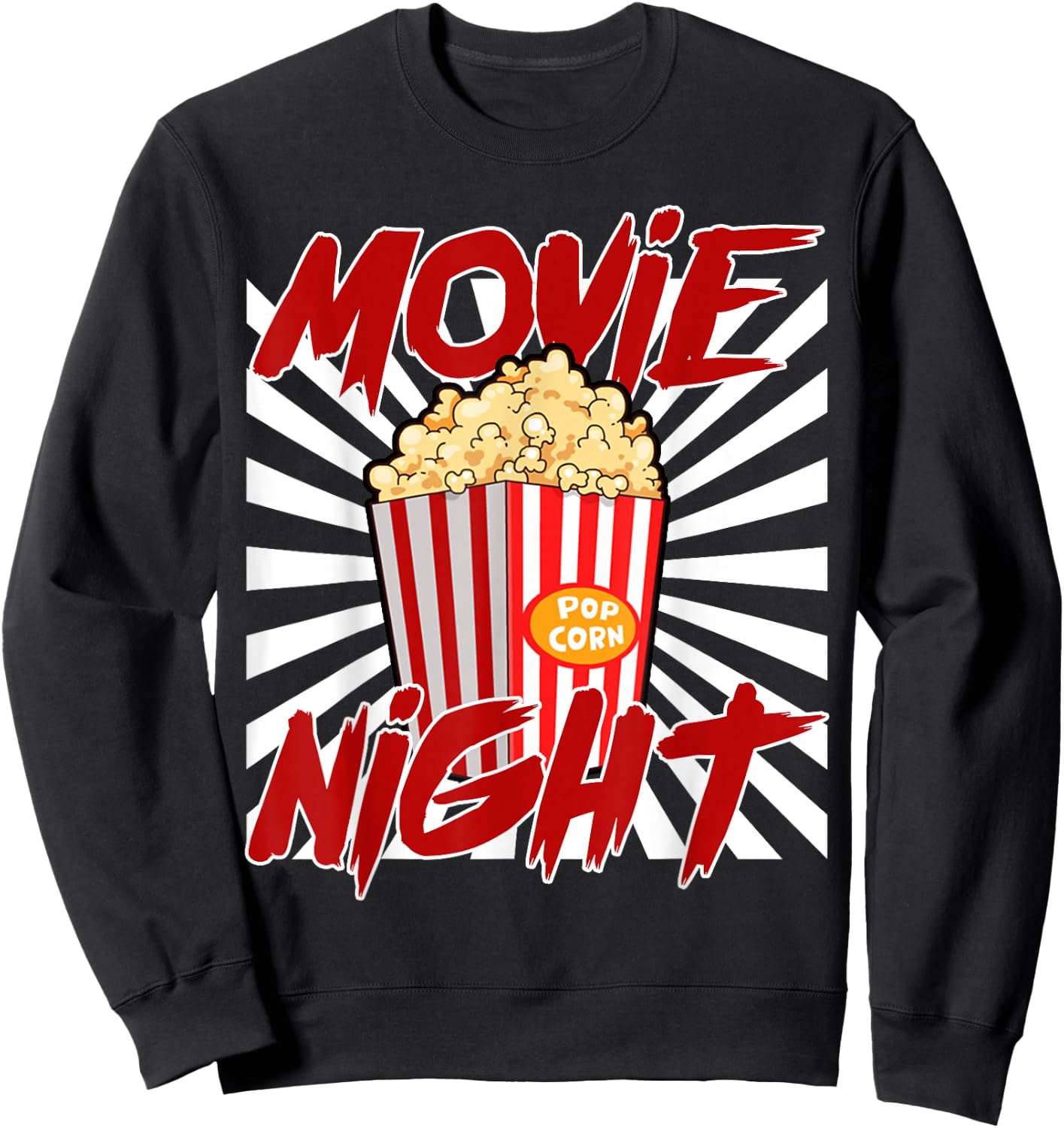 Movie Night Popcorn Funny Cinema Lover Sweatshirt - Sweatshirt | Black