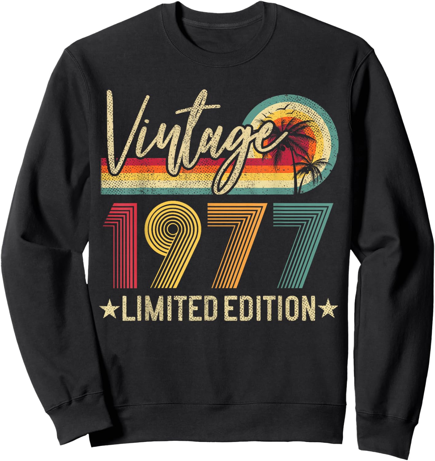Vintage 1977 Retro 49th Birthday Gift Limited Edition Retro Sweatshirt - Sweatshirt | Black
