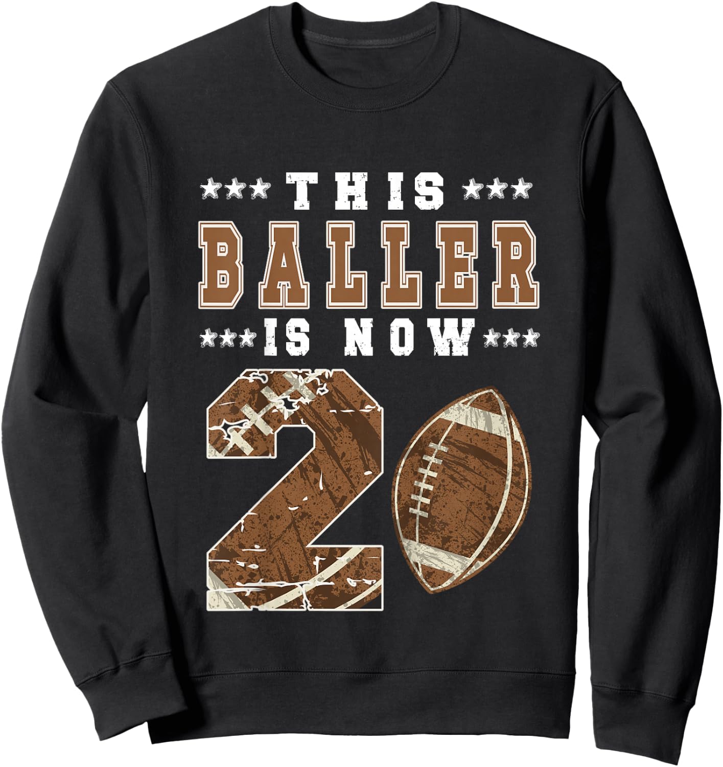 Kids 2nd Birthday Party Football Boy Two Year Old Football Player Sweatshirt - Sweatshirt | Black