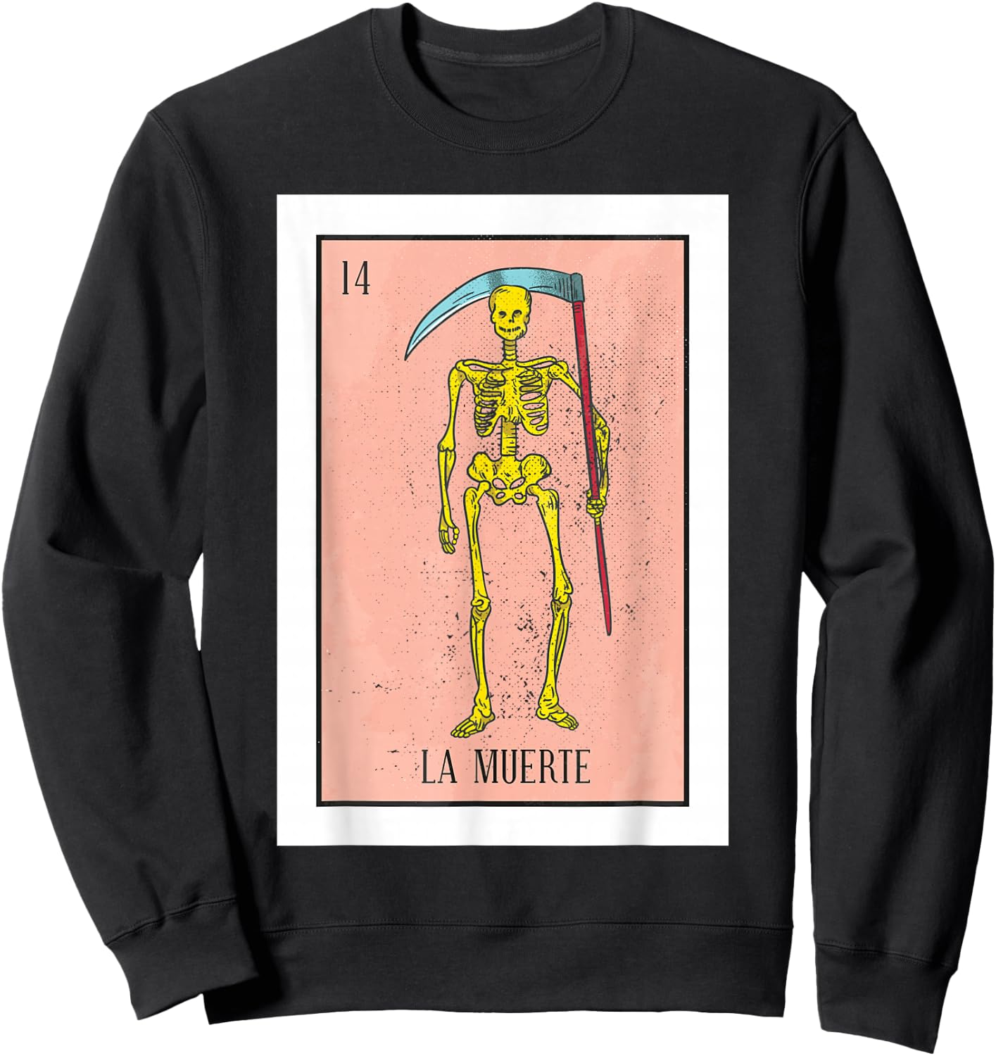 Retro La Muerte Lottery Card The Death Card Mexican Lottery Sweatshirt - Sweatshirt | Black
