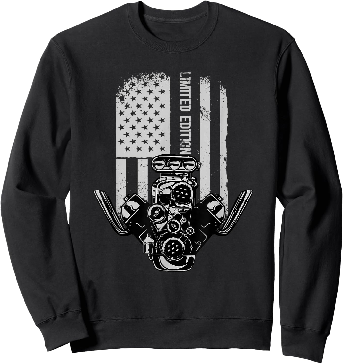American Muscle Car Birthday Limited Edition Motor V8 Sweatshirt - Sweatshirt | Black