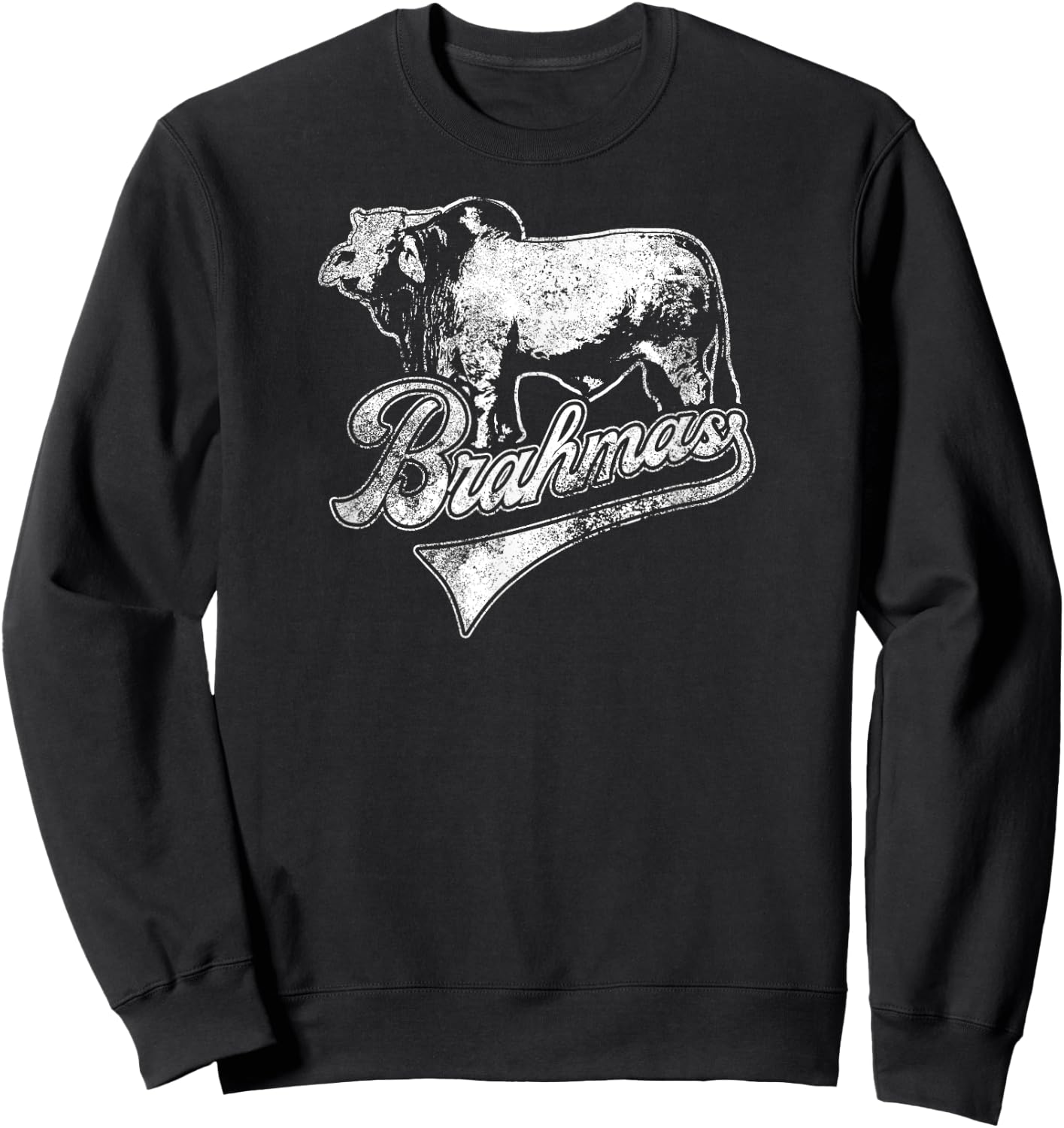 Brahmas School Sports Fan Team Spirit Mascot Vintage Sweatshirt - Sweatshirt | Black