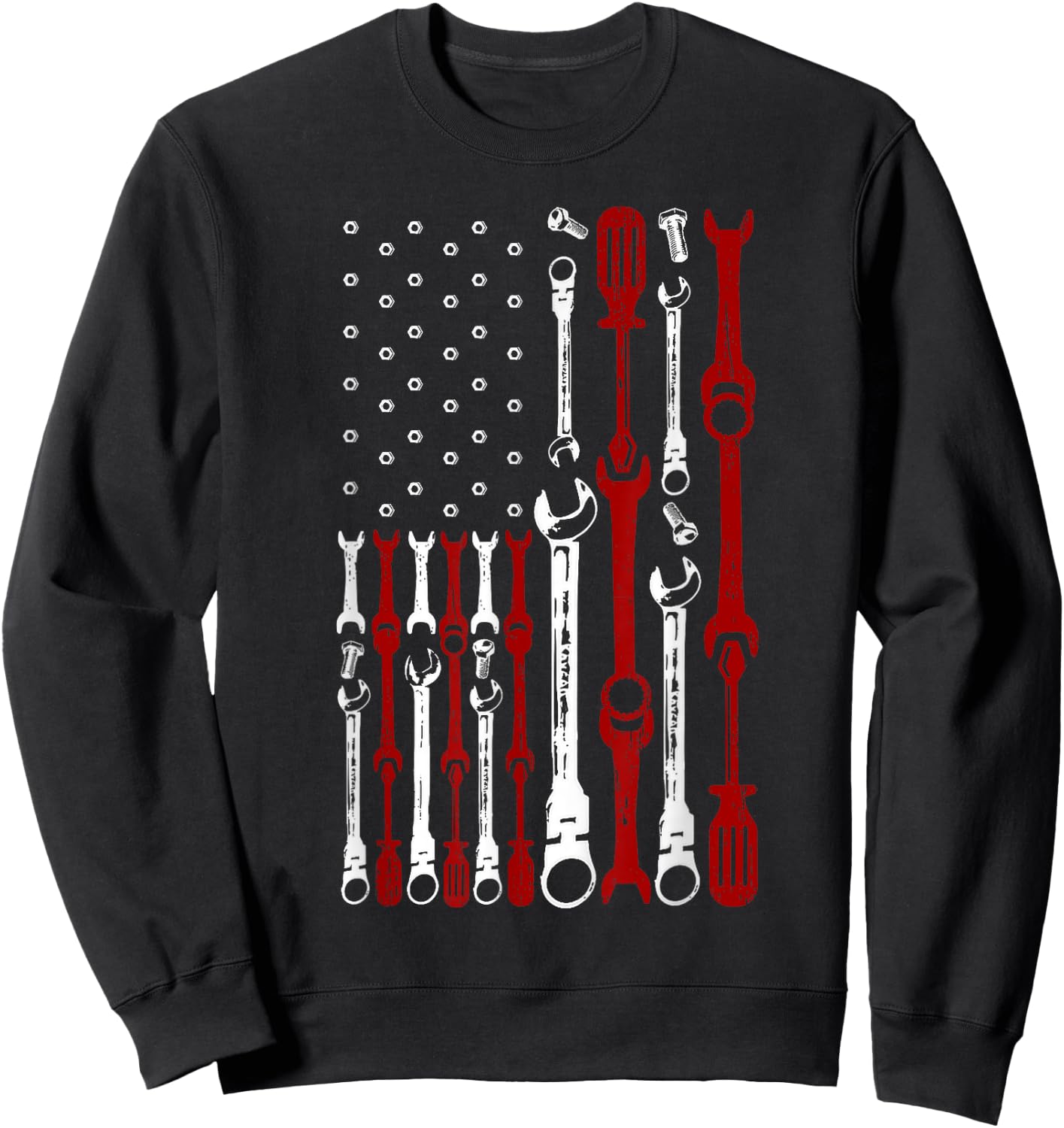 Mechanic American Flag Shirts Patriotic Mechanic USA Flag Women Kids Men Sweatshirt - Sweatshirt | Black
