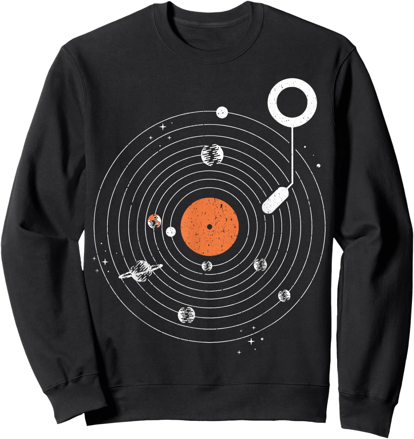 Universe Record Vinyl Galaxy Gift Sweatshirt - Sweatshirt | Black