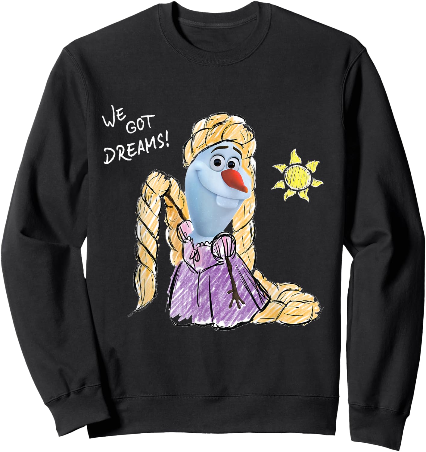 Disney Olaf Presents Tangled Rapunzel We Got Dreams Sweatshirt - Sweatshirt | Black