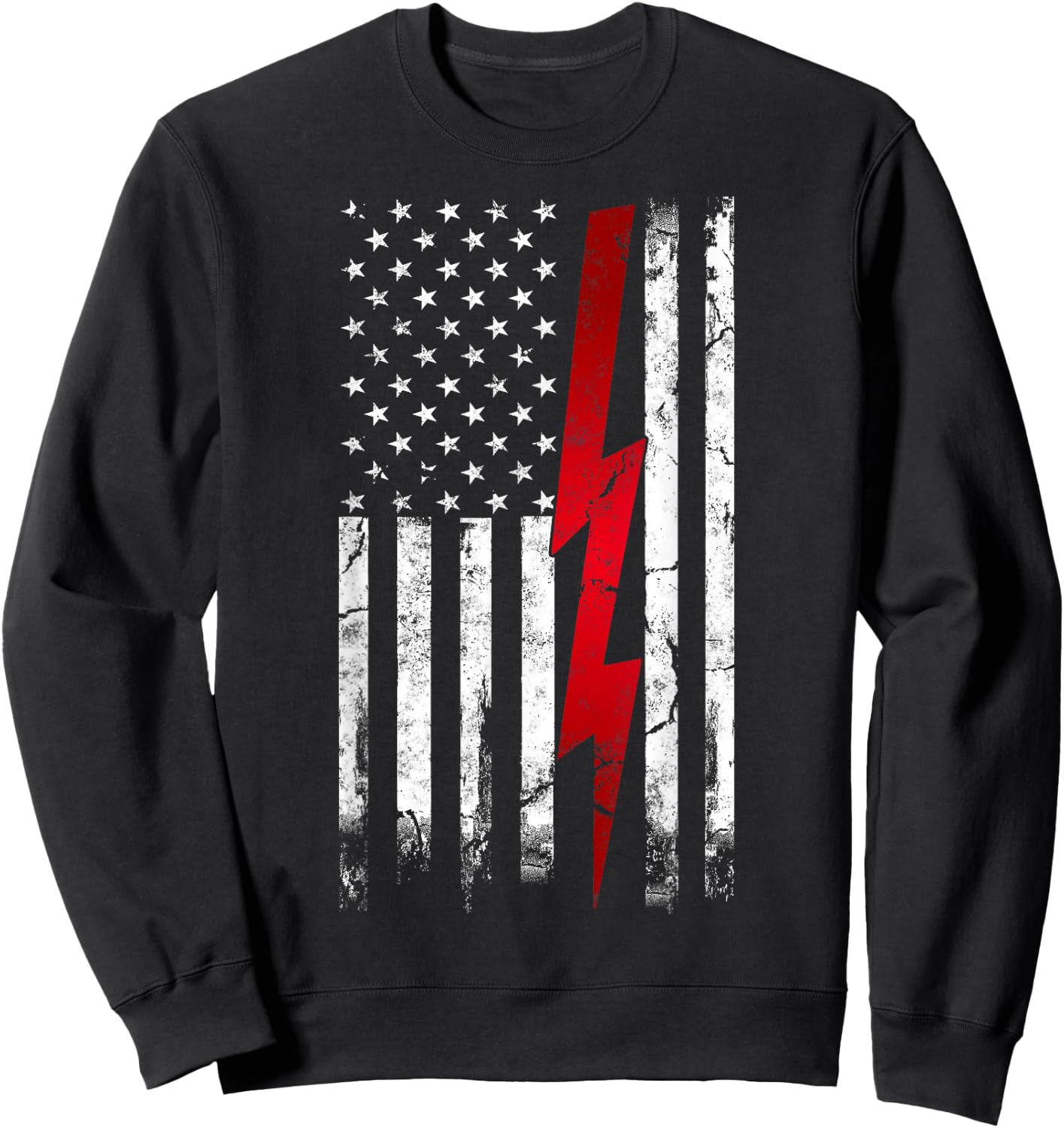 Electrician American Flag Electrical Engineering Women Kids Men Sweatshirt - Sweatshirt | Black