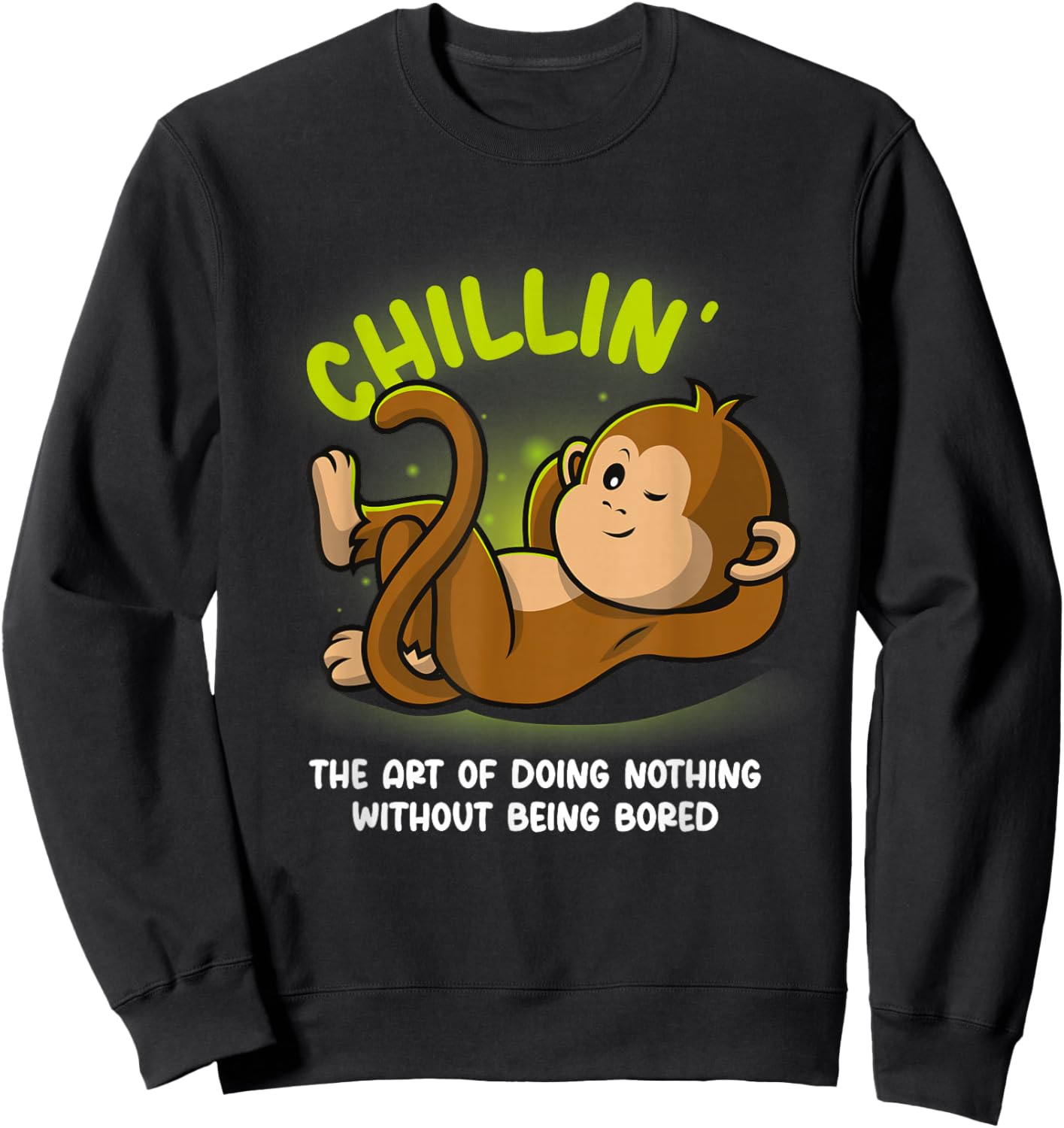Monkey Lover Chilling Chimp Sweatshirt - Sweatshirt | Black