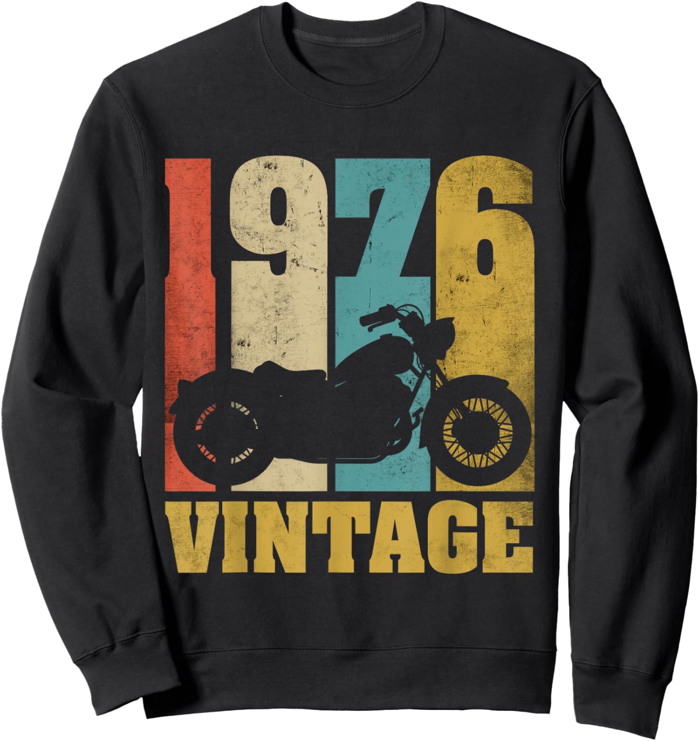 49 Birthday Retro Biker Motorcycle Gift Vintage 1976 Sweatshirt - Sweatshirt | Black