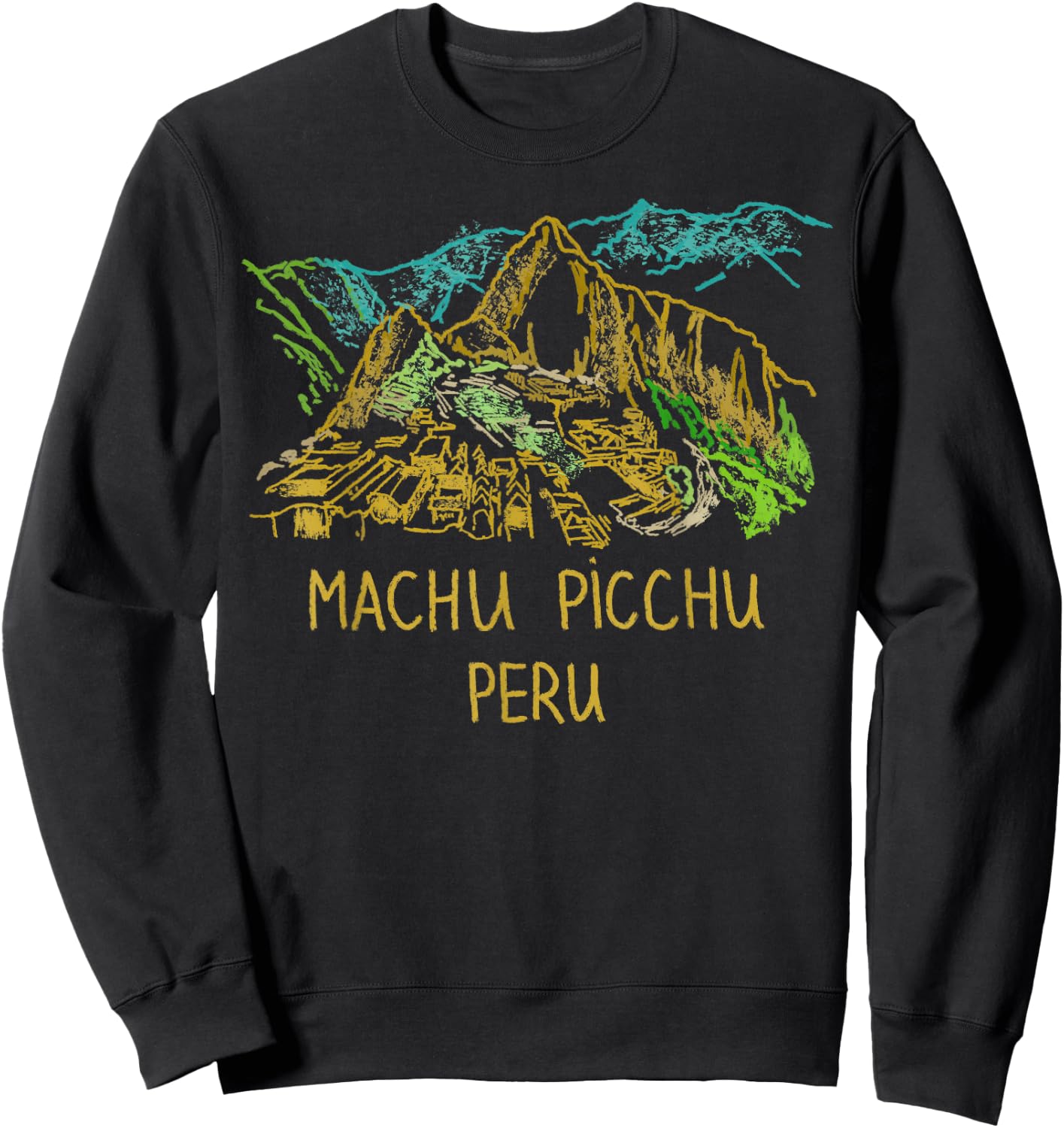 DDD City Machu Picchu Peru - Men's Black Classic Fit Short Sleeve - Small Sweatshirt - Sweatshirt | Black