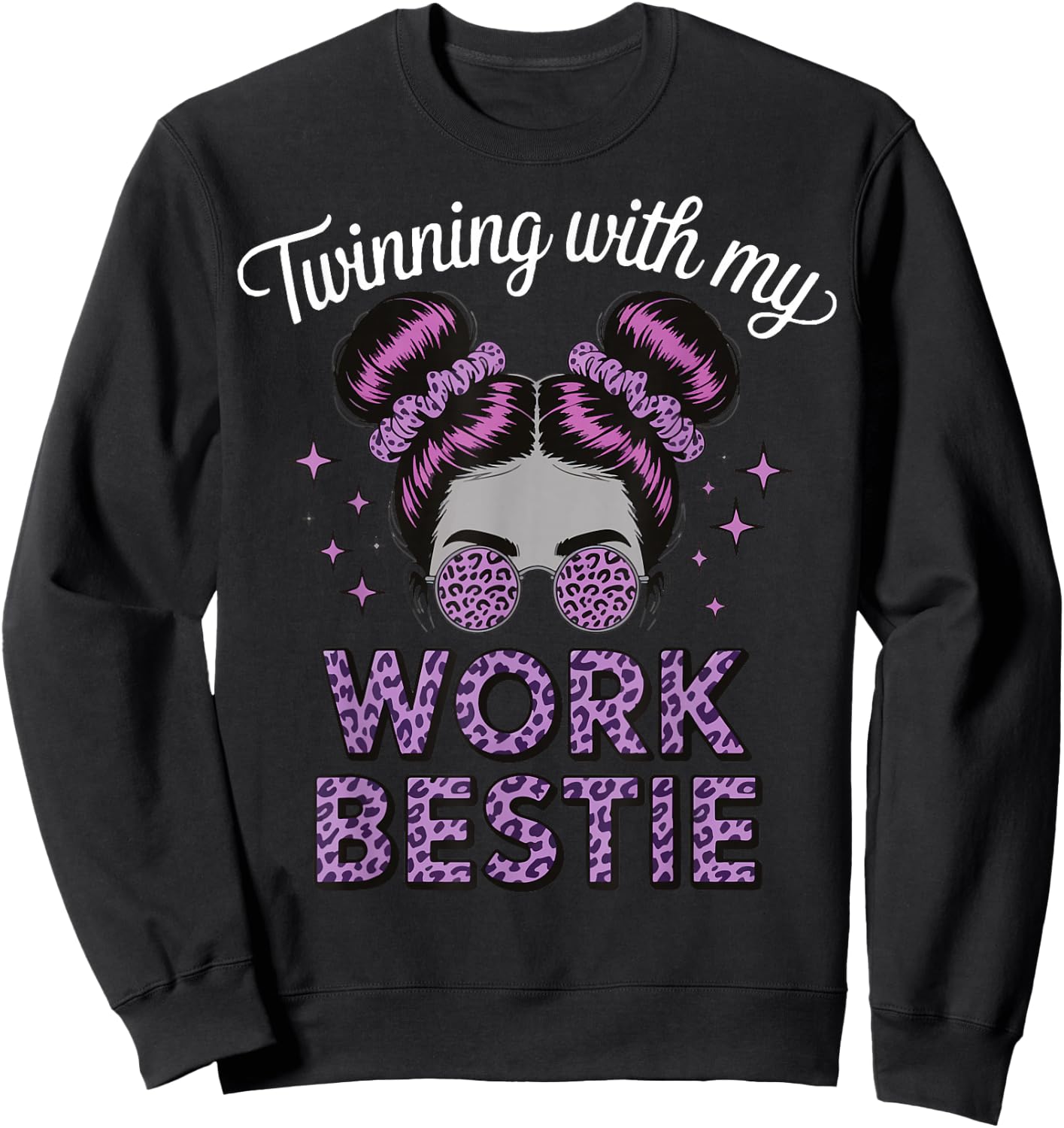 Twinning With My Work Bestie Sweatshirt - Sweatshirt | Black