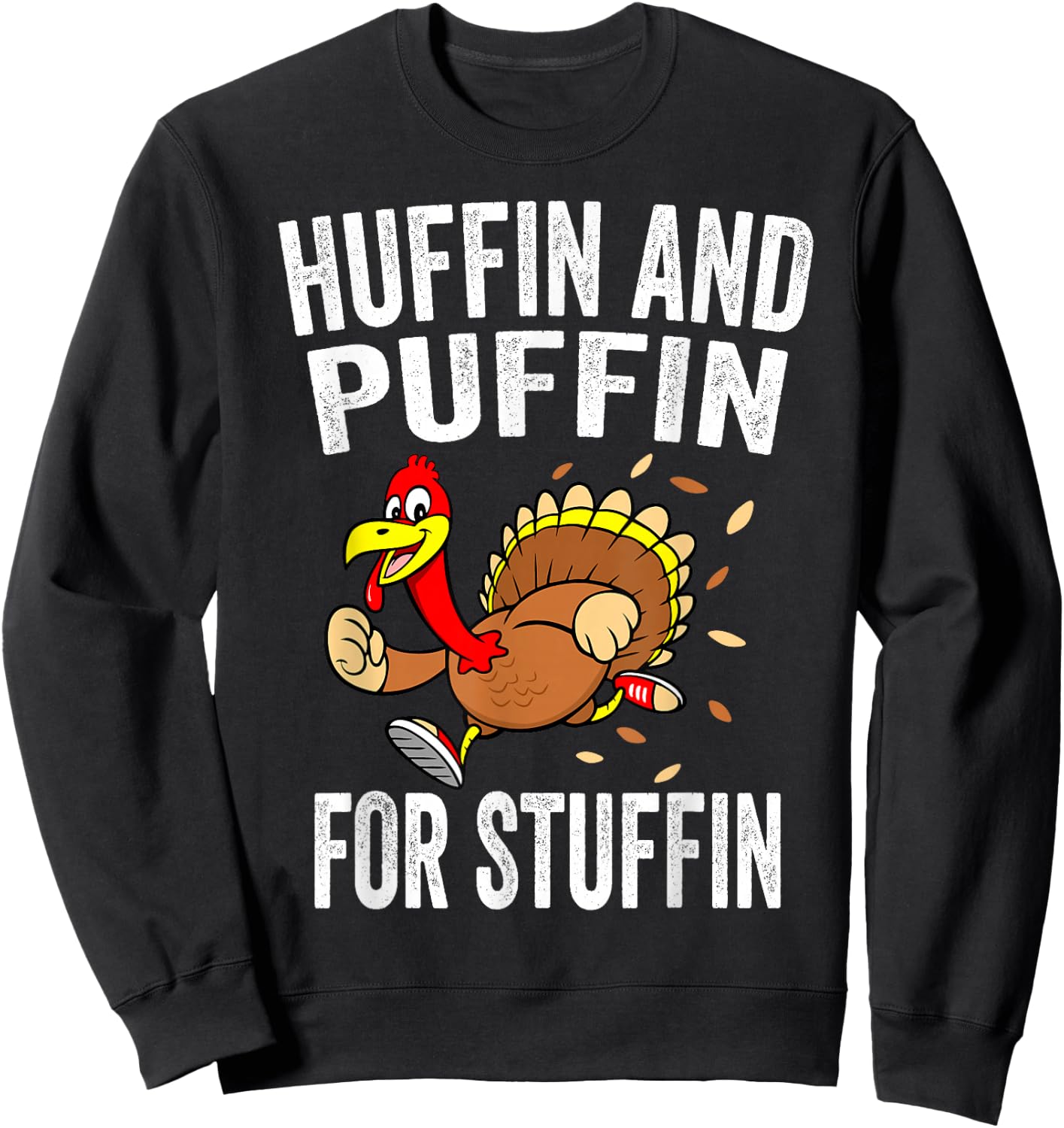 Turkey Trot Shirts Kids Thanksgiving Turkey Running Costume Sweatshirt - Sweatshirt | Black