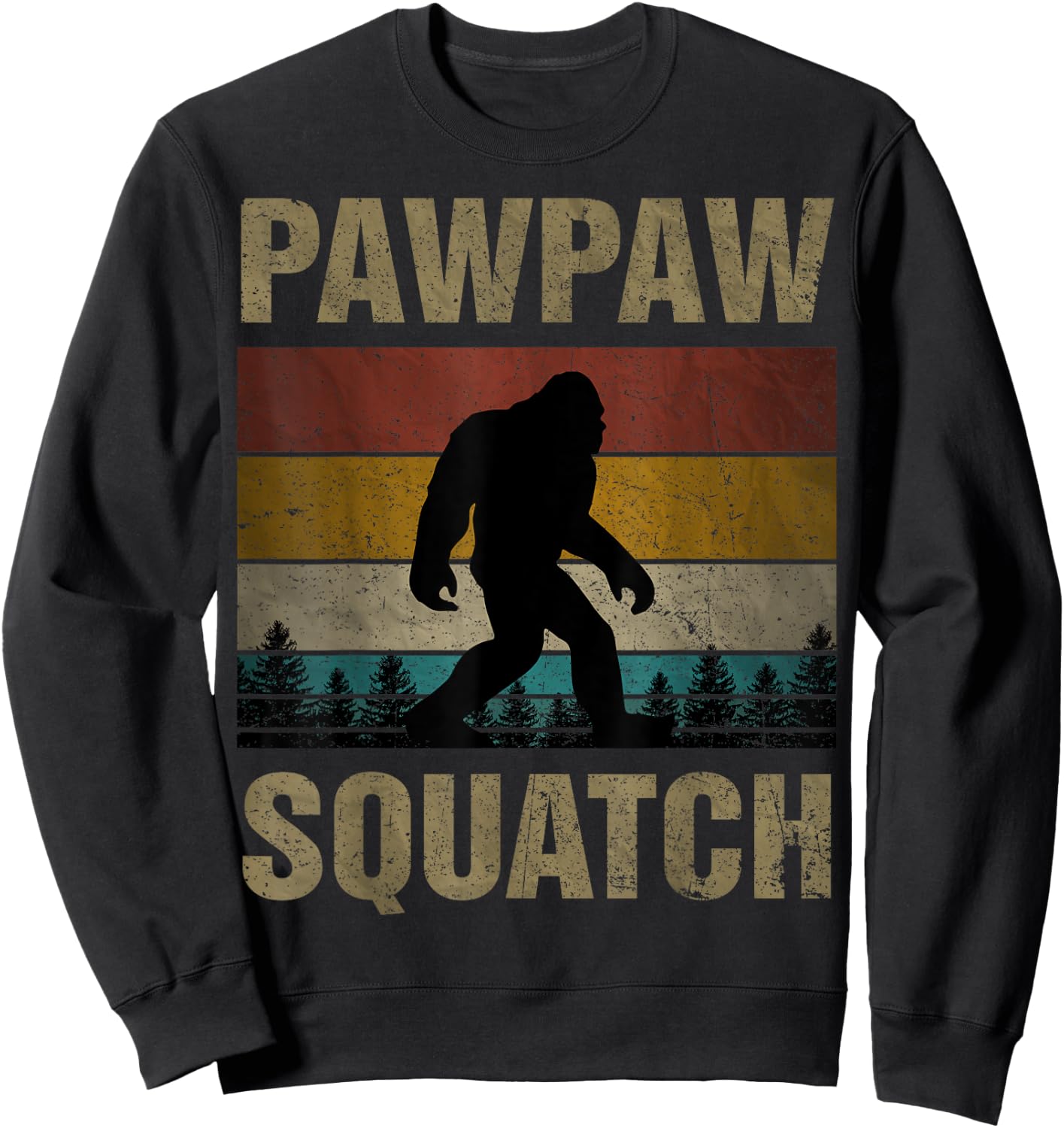 Pawpaw Squatch Bigfoot Pawpaw Sasquatch Yeti Family Sweatshirt - Sweatshirt | Black