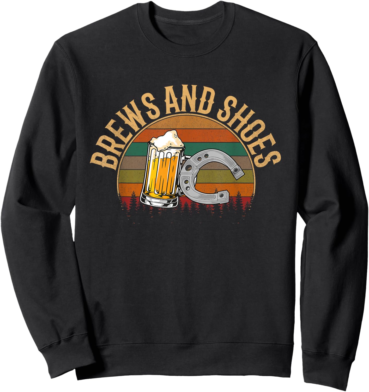 Brews and Shoes, Horseshoe Pitching Sweatshirt - Sweatshirt | Black