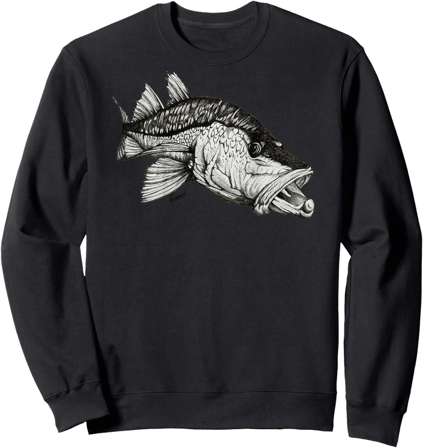 Snook (Robalo) Game Fish Sweatshirt - Sweatshirt | Black