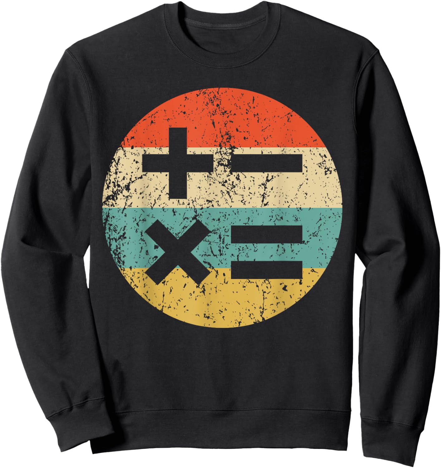 Math Teacher Vintage Retro Math Symbols Sweatshirt - Sweatshirt | Black